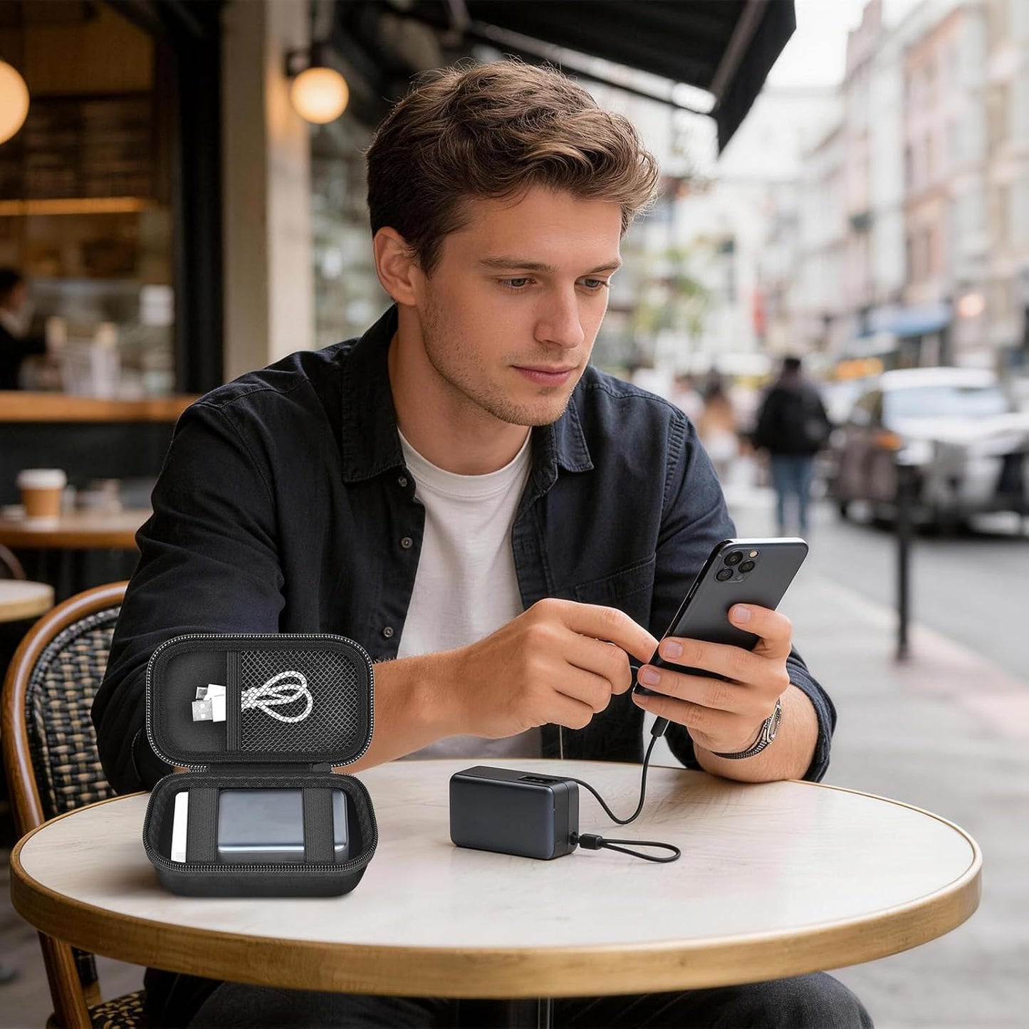 ANKHOH 45W 10000mAh, 2 Power Bank Case Compatible with Anker Nano Portable Charger Travel Storage Bag with Carabiner