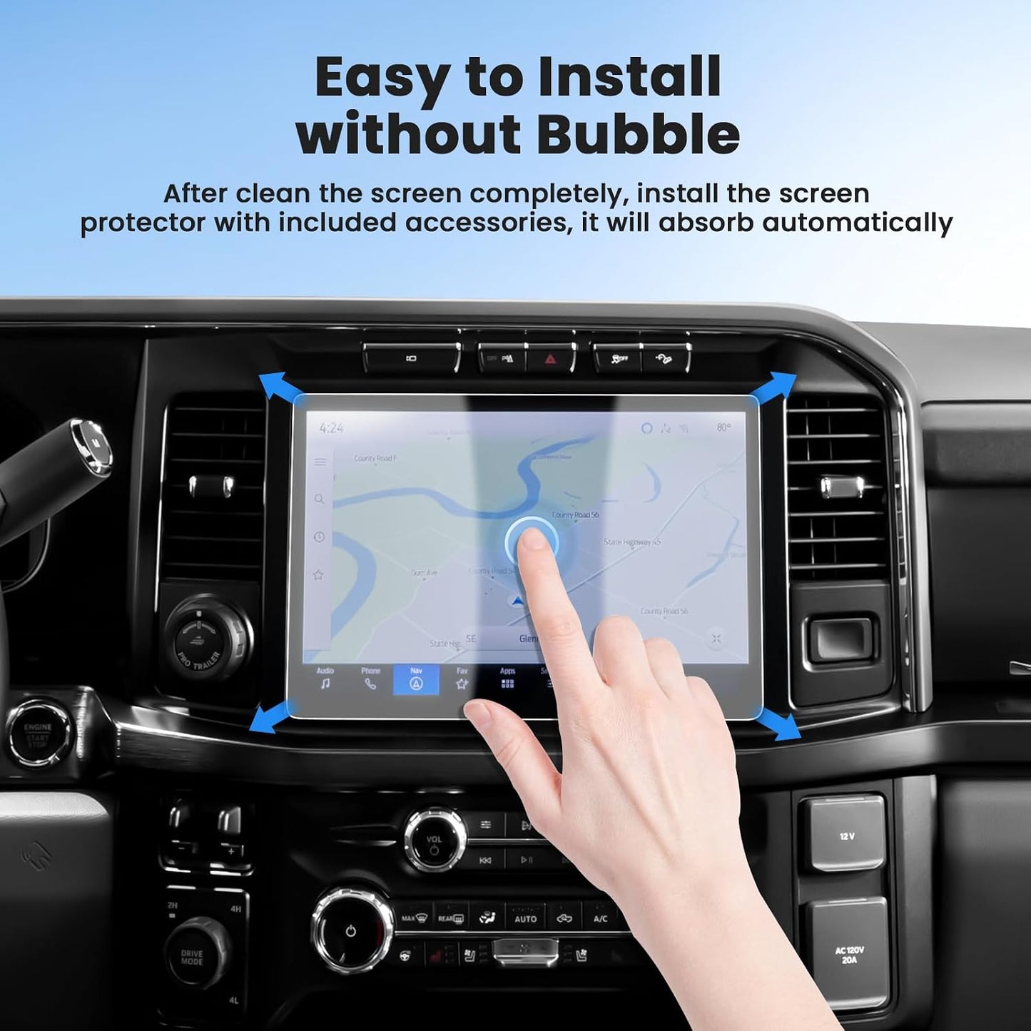2PCS 2023-2025 2026 F250 F350 F450, 12 Inch Canvcle Screen Protector for Ford Super Duty Touch Screen Protector