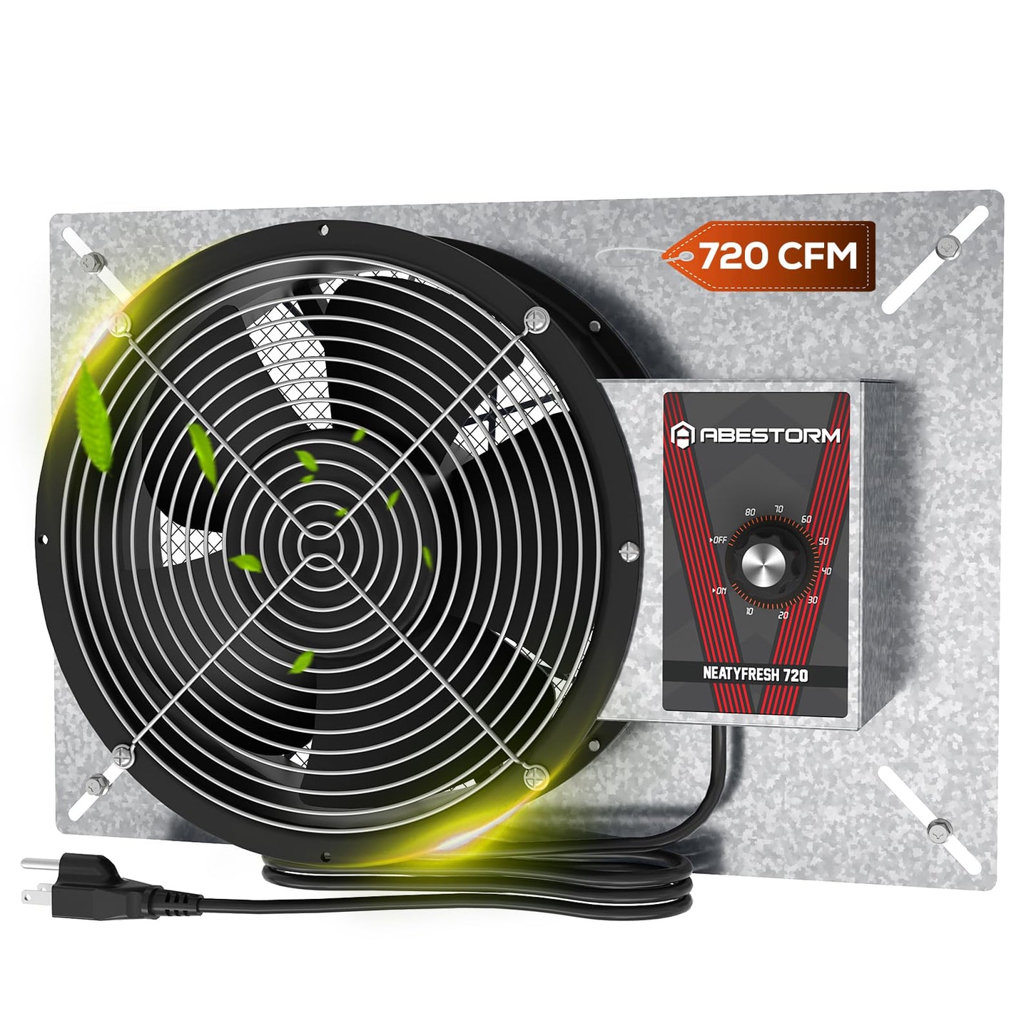 Abestorm 720CFM High Air Flow Crawlspace Ventilation Fan, IP55 Rated 10" Vent Fan with Humidistat Freeze Protection Thermostat for Crawl Space, Basement, Garage, Attic with Isolation Mesh