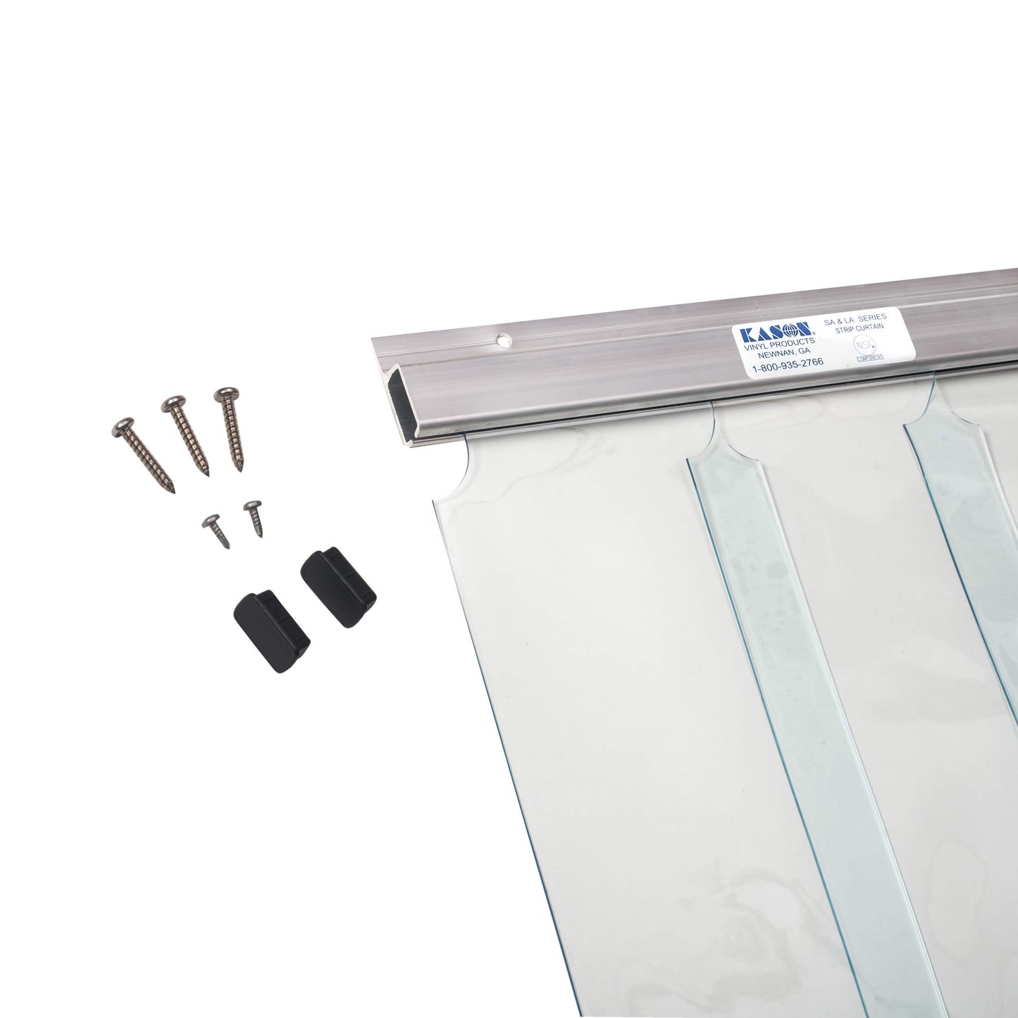 Kason Easimount Vinyl Strip Curtain Kit, 38 x 84 Inch, 6 Inch Wide, 401SA6063884