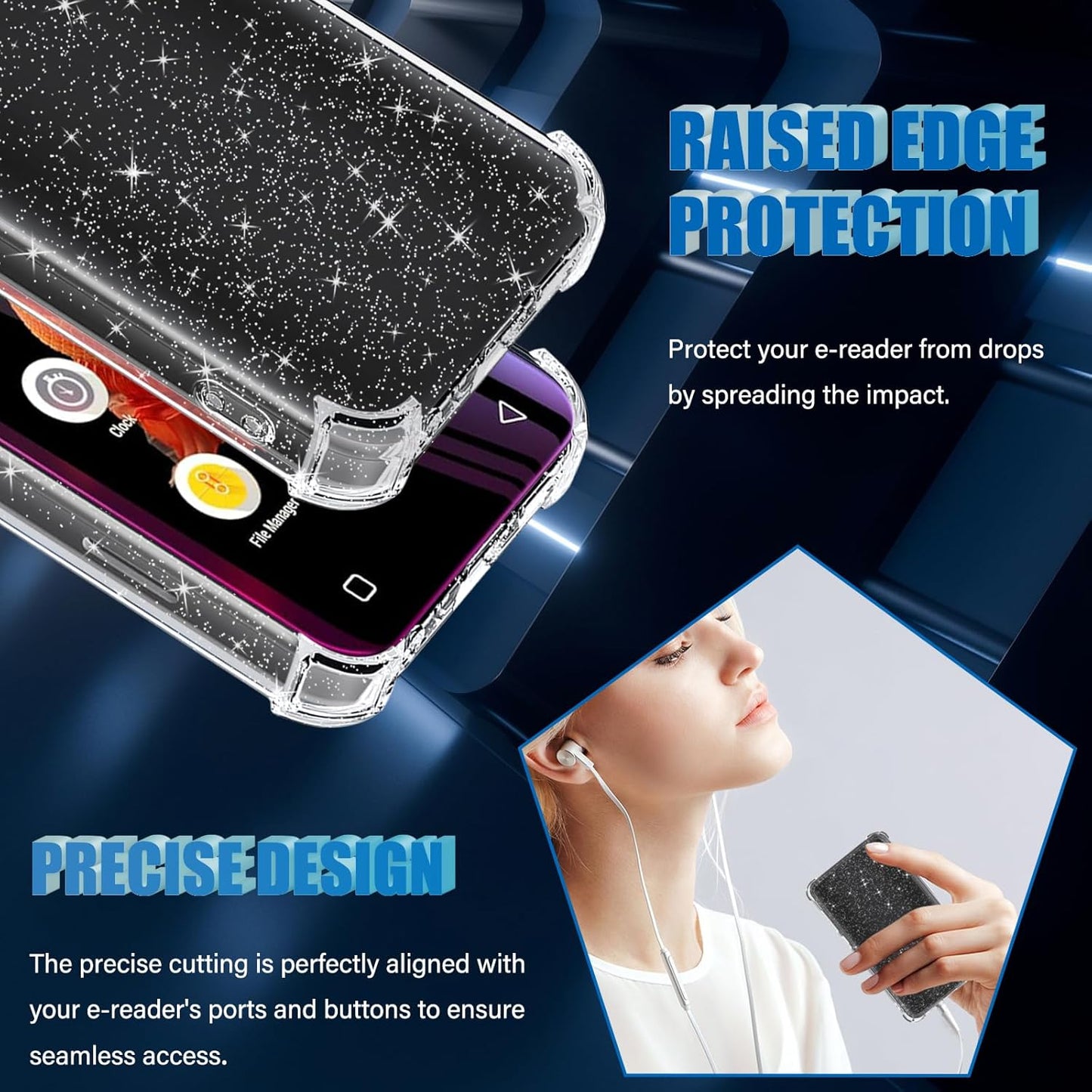Aippdo G1 G3 Mp3 4.0 inch, Case for innioasis Player, TPU Clear Case, Anti-Scratch, Shock Absorption, Crystal Clear