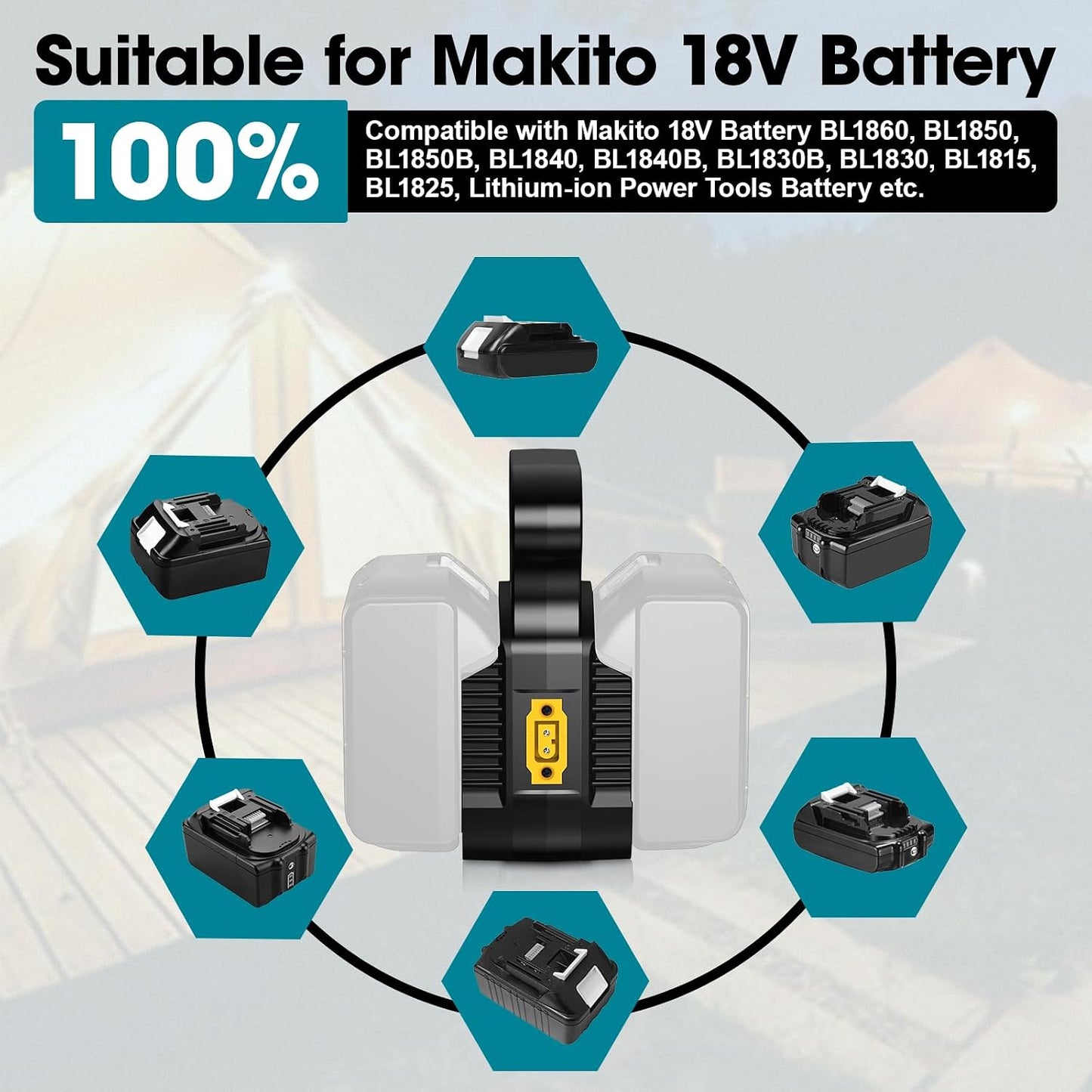 YNDZ 2 1 2Packs 18V Terminals,14AWG in Power Wheel Battery Adapter,for for Makita Battery Dual Voltage Output