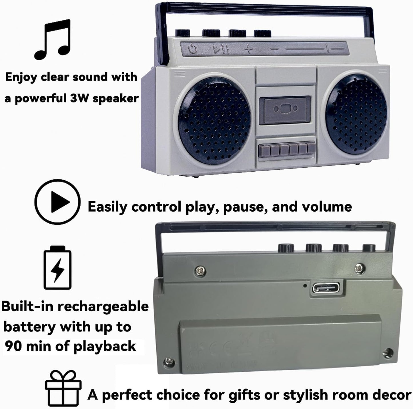 Sourcingbay Terrarium Speaker Mini Bluetooth Speaker for Reptile Enclosure, Low Volume Ambient Sound Speaker for Lizard