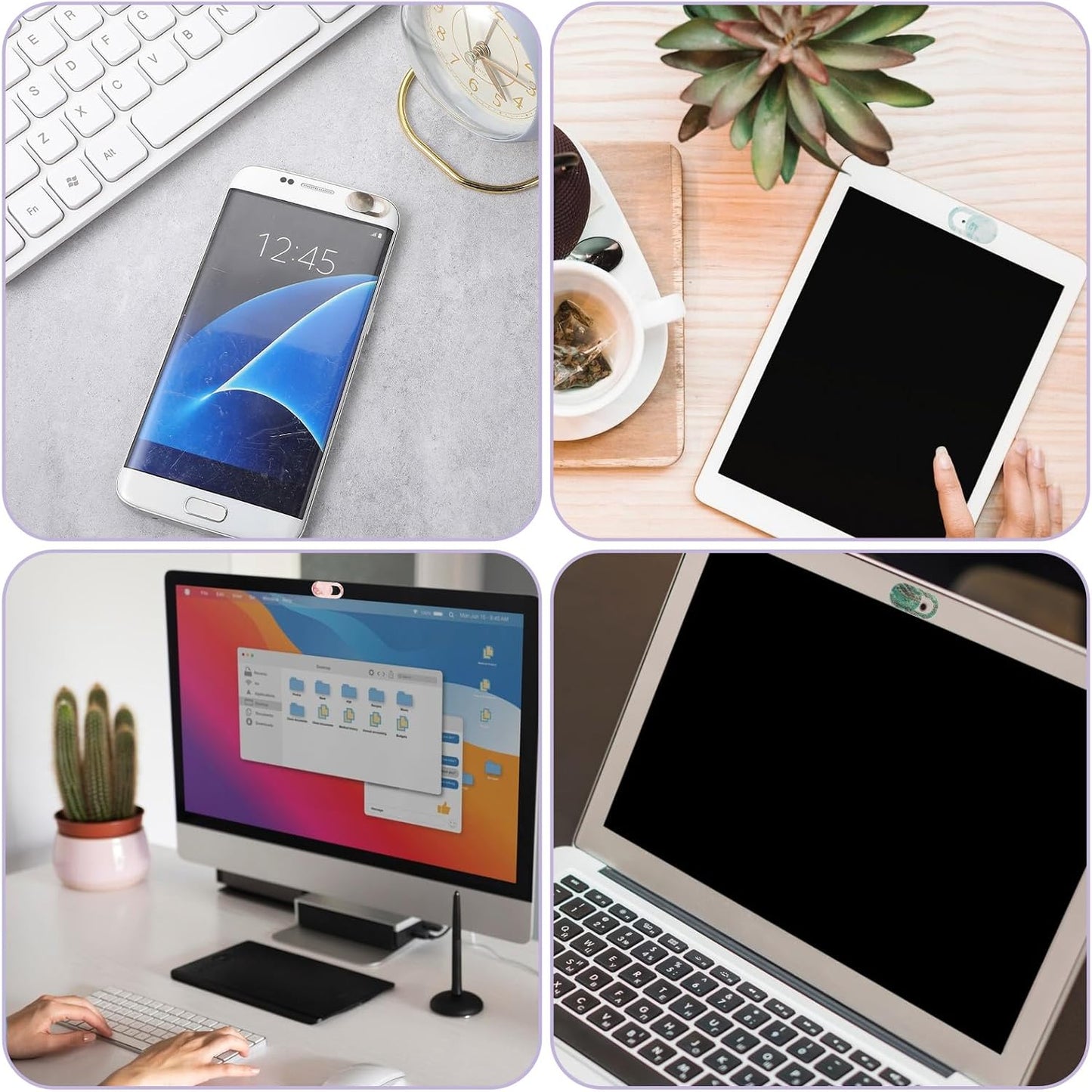 JIYIN 8PCS Laptop Camera Cover Slide, Marble Webcam Cover Slide Phone Camera Cover, Ultra-Thin Computer Camera Cover
