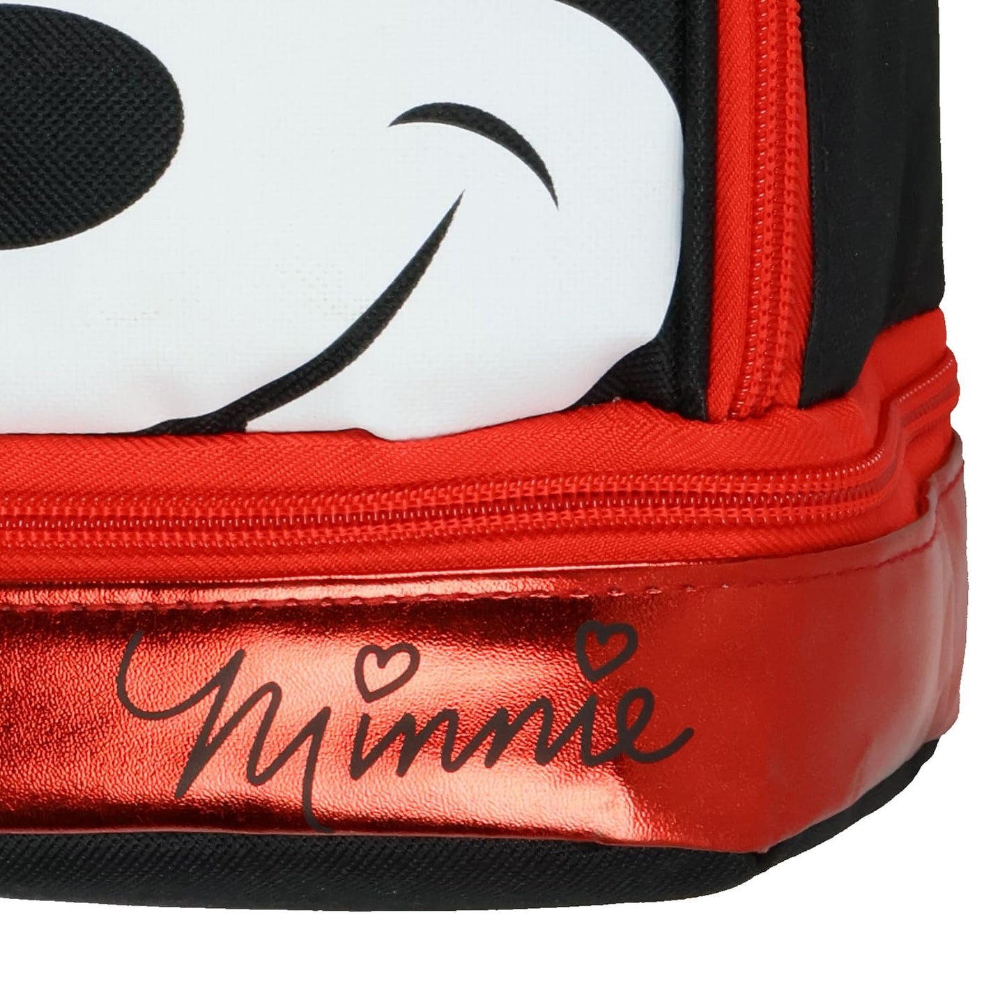 Bioworld Minnie Mouse Lunch Box Minnie3D Metallic Design Dual Compartment Insulated Lunch Bag Tote 10"