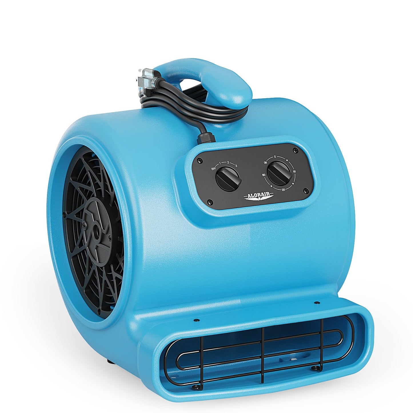 ALORAIR 1/3 HP 2000 CFM Air Mover Blower Fan for Industrial, Floor Fan Dryer, Carpet Dryer - Timer, Stackable, 3 Speeds, 5 Adjustable Angles Ideal for Water Damage Restoration and Plumbing - GE2000T