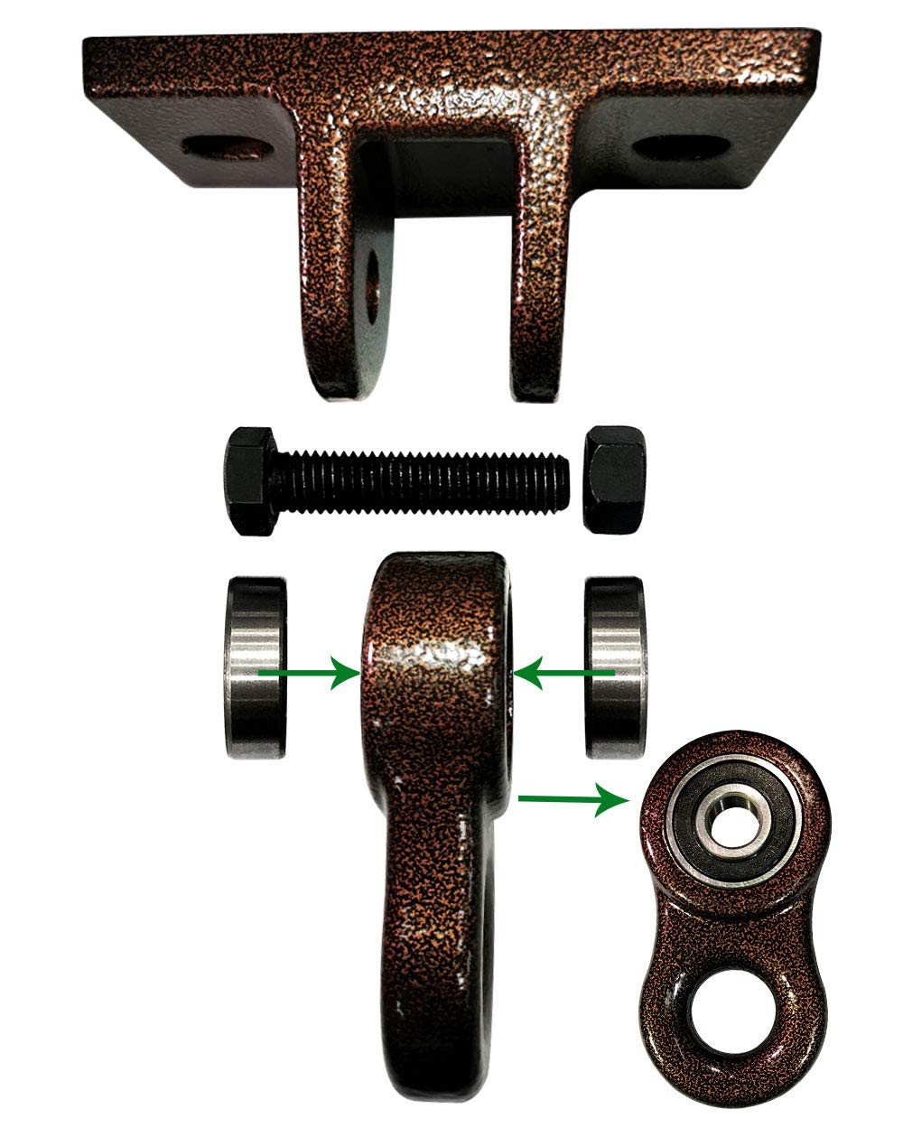 ABUSA Heavy Duty Swing Sets Brackets Including 2 Bronze A-Frame Swing Set Brackets and 4 Swing Hangers for Playground Equipment Mounting Parts Hardware Included (Bronze)