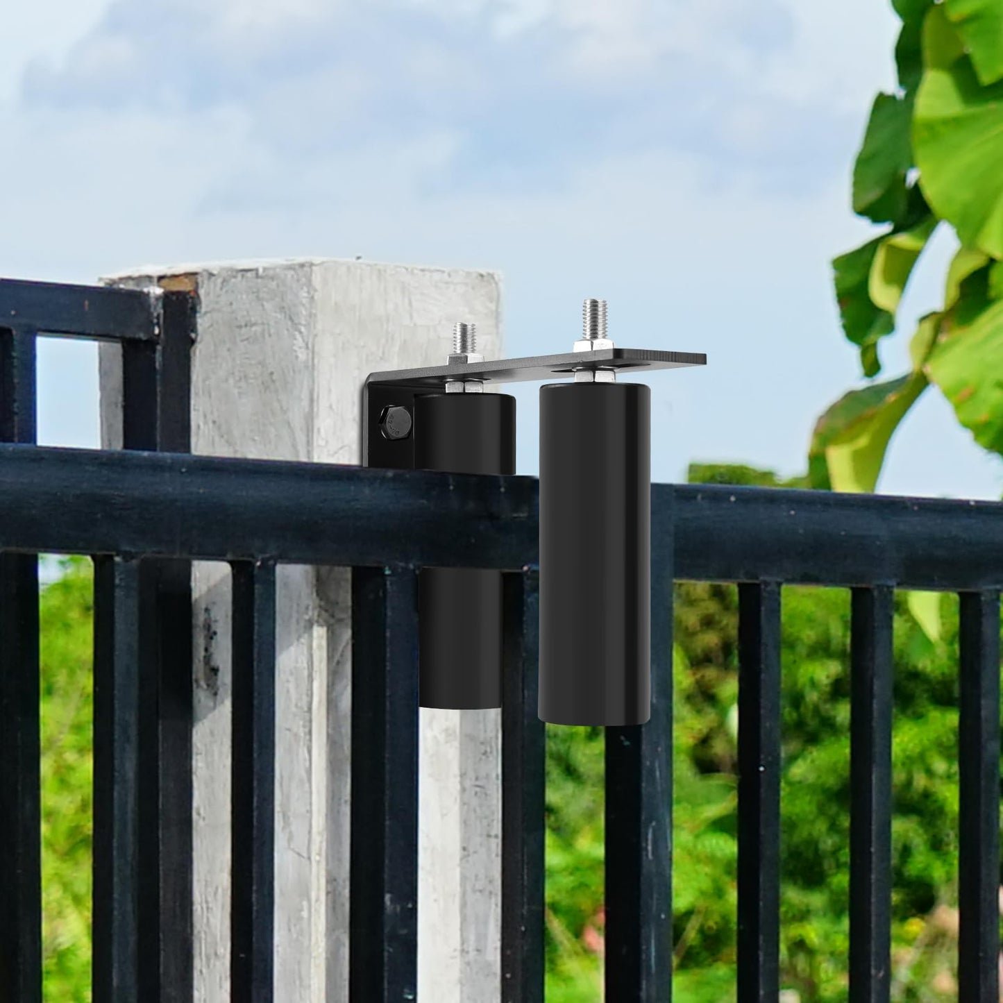 6"Gate Roller Guide,Sliding Gate Hardware with L-Sliding Gate Brackets,Sliding Gate Kit,Universal Adjustable Heavy Duty Sliding Gate Rollers,Rolling Gate Hardware Kit