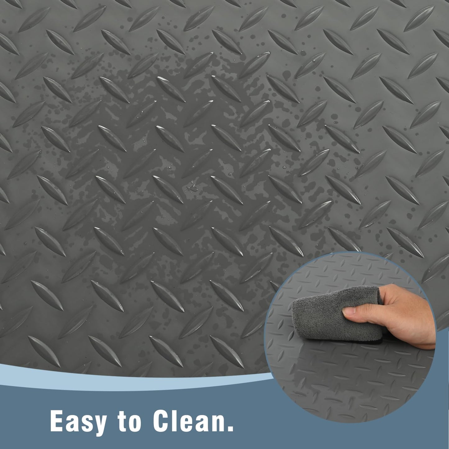 ISXACFF Anti Fatigue Mats Industrial 3' x 6' 15/16" Thick Ergonomic Standing Mat Commercial Kitchen Mat Heavy Duty Diamond Plate Shop Floor Mats Helps Relieve Back and Leg Soreness, Grey