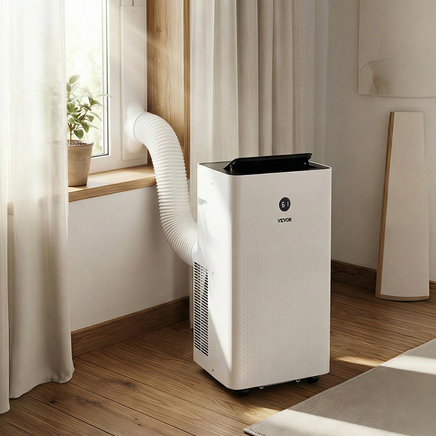 VEVOR Portable Air Conditioner and Heater Combo, 14000 BTU (9800 BTU SACC) 5-in-1 Standing Cooling Ac Unit, LED Touch Panel & Remote Control, 24h Timer, Dehumidifier/Fan/Sleep Mode for Room Indoor