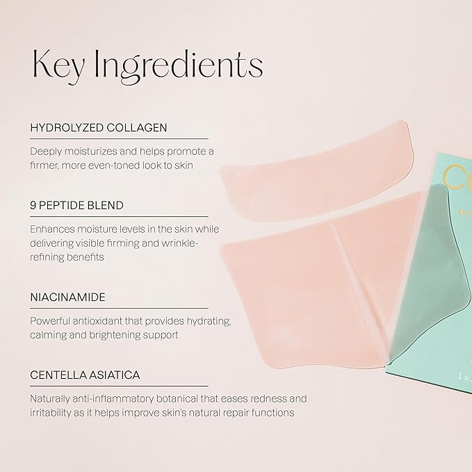 Karuna Skin - COLLAGEN Decollete & Neck Hydrogel Mask, 2-Piece Deeply Moisturizing Wrinkle Patches, Age-Defying, Hydrating & Rejuvenating, Targets Fine Lines & Wrinkles, 4 Packs