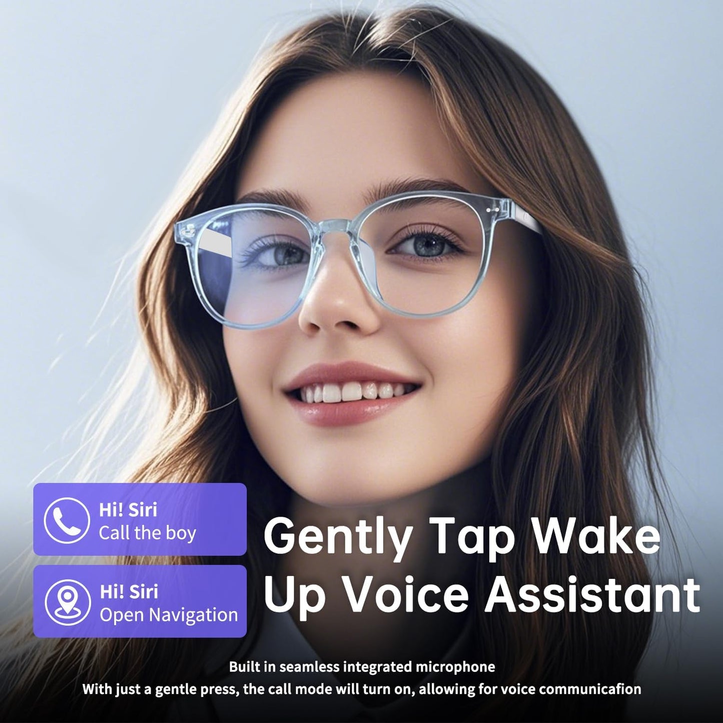 Tulbeys Smart Glasses for Women Men, Bluetooth Glasses with Photochromic Lenses, Touch Control Voice Assistant