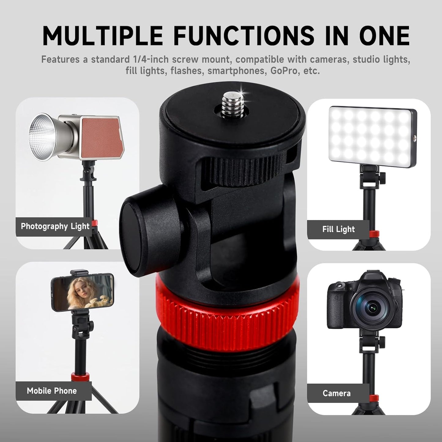 YSKE MT-79 81", 7-Section 0.8lbs, Light Stand Tripod Foldable - Camera Phone Mount for DSLR, GoPro, iPhone, LED Video