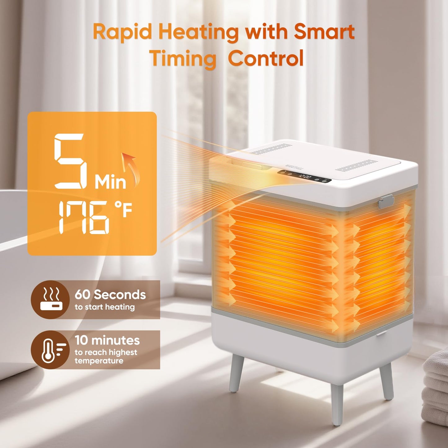 Towel Warmer Heated Warmers for Bathroom: Large Bucket for Towels, Blankets and Bathtub, Luxury Warmers for Baby Kids Families, Portable Heat Dryer & Heater for Home Hotels Spa Gym Outdoor (35L)