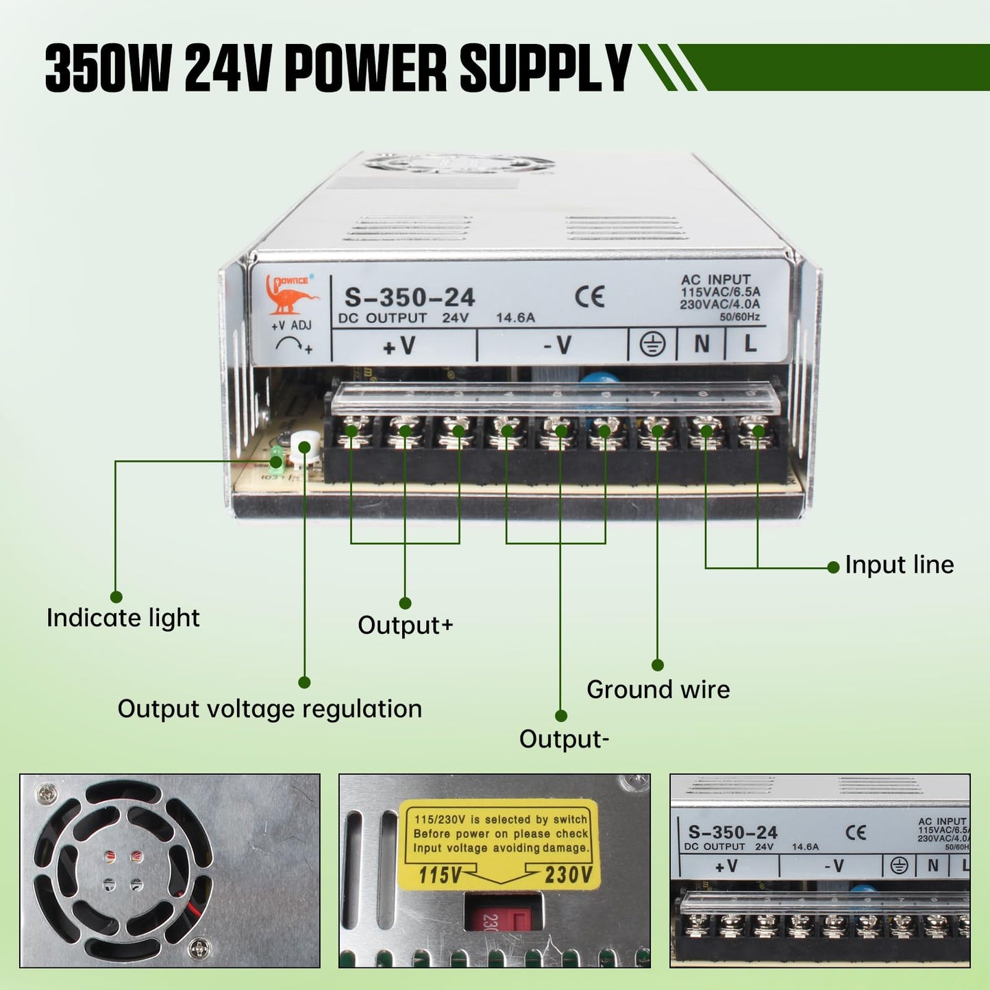 RATTMMOTOR CNC Controller Kit, 4 Axis CNC Kit with Nema23 Stepper Motor 57*76mm 270Oz-in 3A 1.8Nm, TB6600 Driver 4A, USB Mach3 CNC Motion Control Card Breakout Board, 24V Power Supply for CNC Machine
