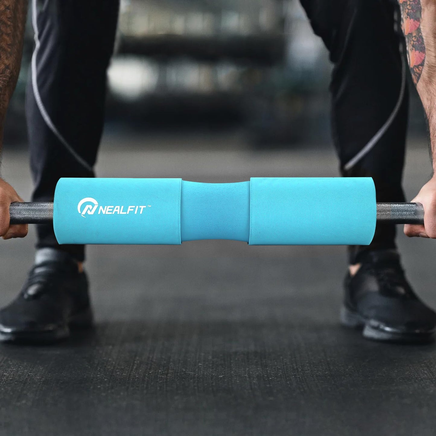 NEALFIT Barbell Squat Pad with Thick Nylon Padding, Hip Thrust Pad for Squats, Lunges, Neck Shoulder Squat Pad for Olympic or Standard Bars (Blue)