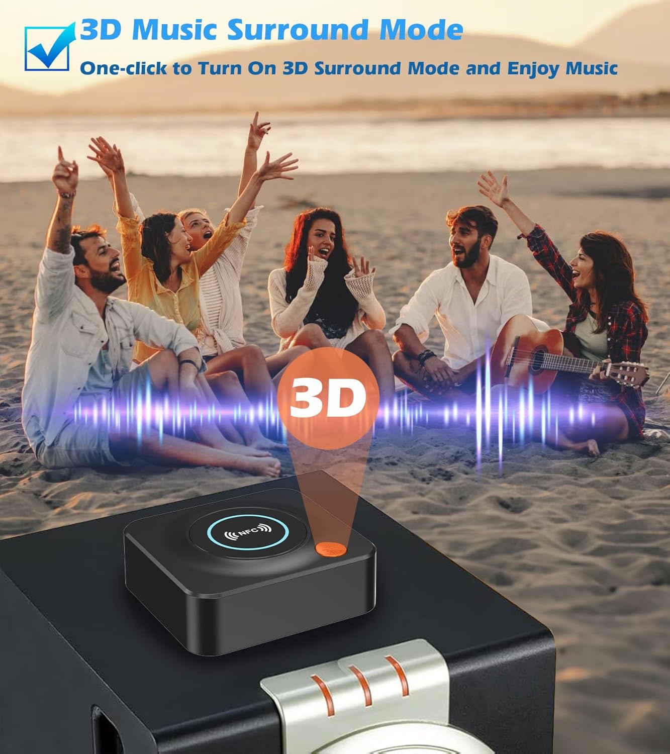 KAIY Bluetooth Receiver for Home Stereo, AUX RCA to Bluetooth Adapter for Old Speakers, NFC Wireless Audio Receiver