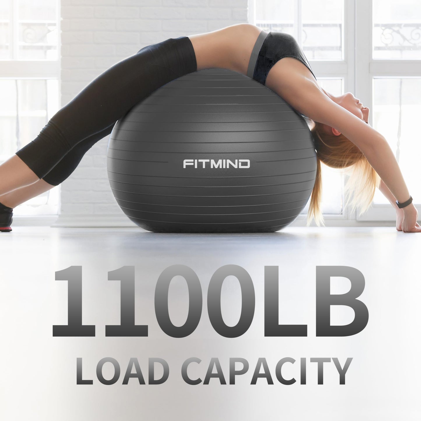 FITMIND_ Extra Thick Exercise Ball Yoga Ball 22in/26in/30in for Workout Pregnancy Stability,Anti-Burst and Slip Resistant Swiss Ball with Pump for Yoga, Pilates, Fitness,Birthing,Physical Therapy