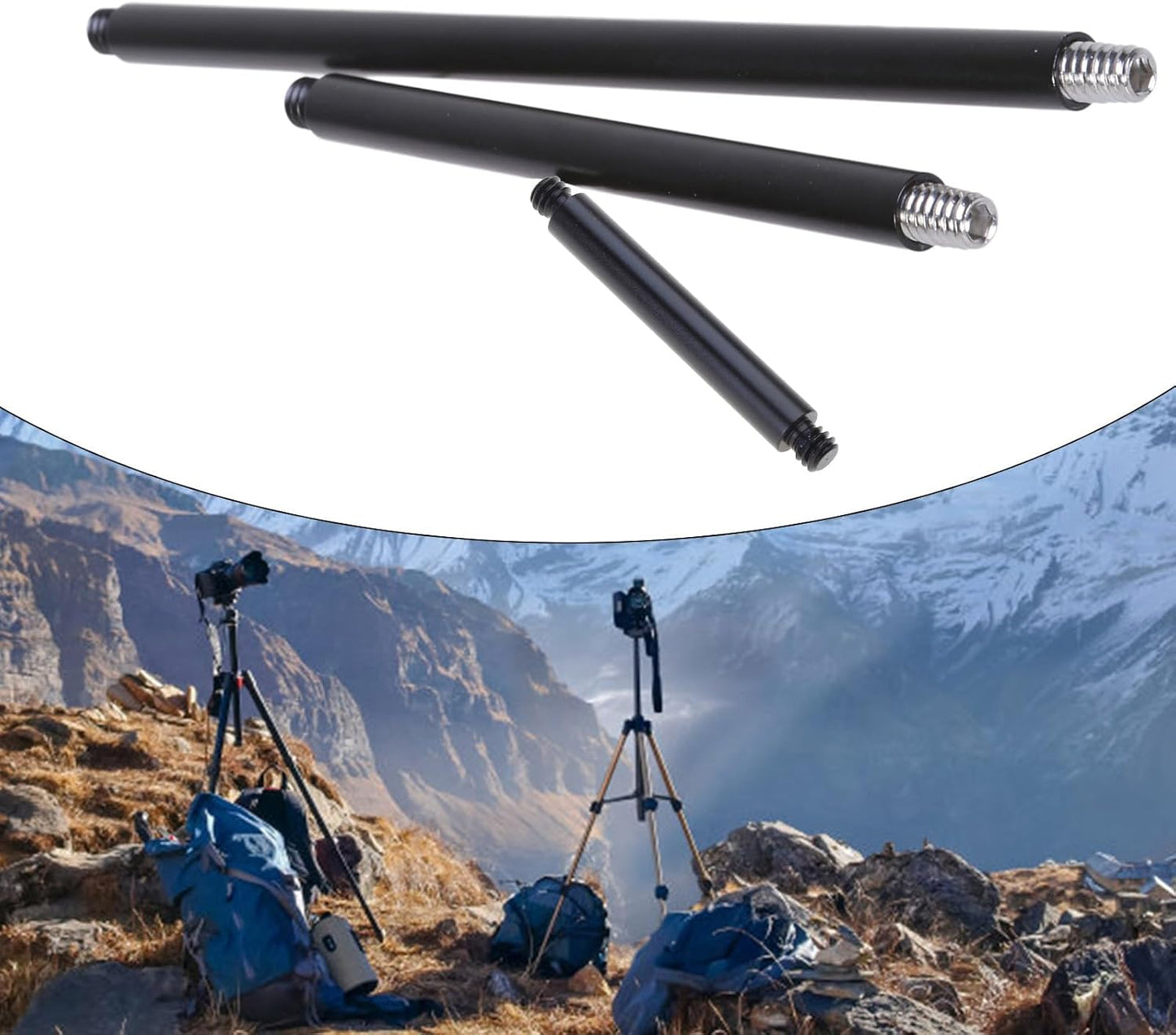 YROHGKPN 1/4" Handheld Tripods Mount Monopods Extension Rod Poles with Threaded for Stabilize for DSLR Cameras Camera