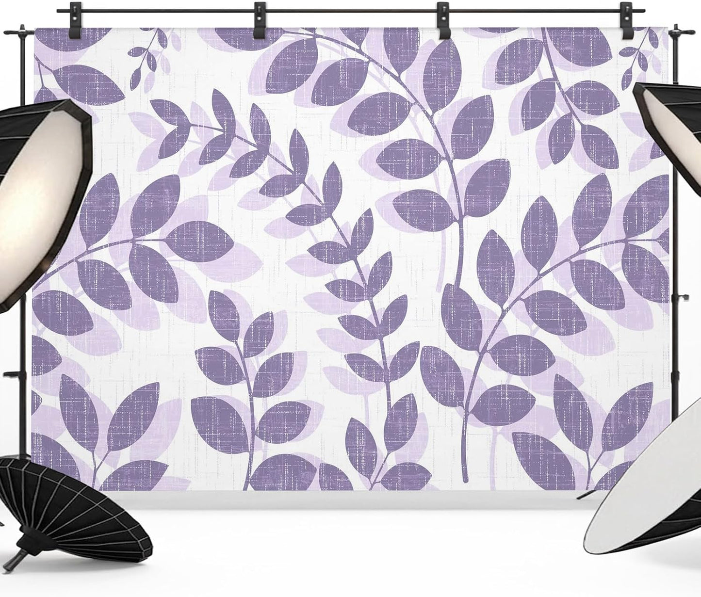 Generic 10 8 Farm Plant Leaf Photo Backdrop for Photoshoot, x FT Lavender Purple Branch Leaves Linen Texture Photo