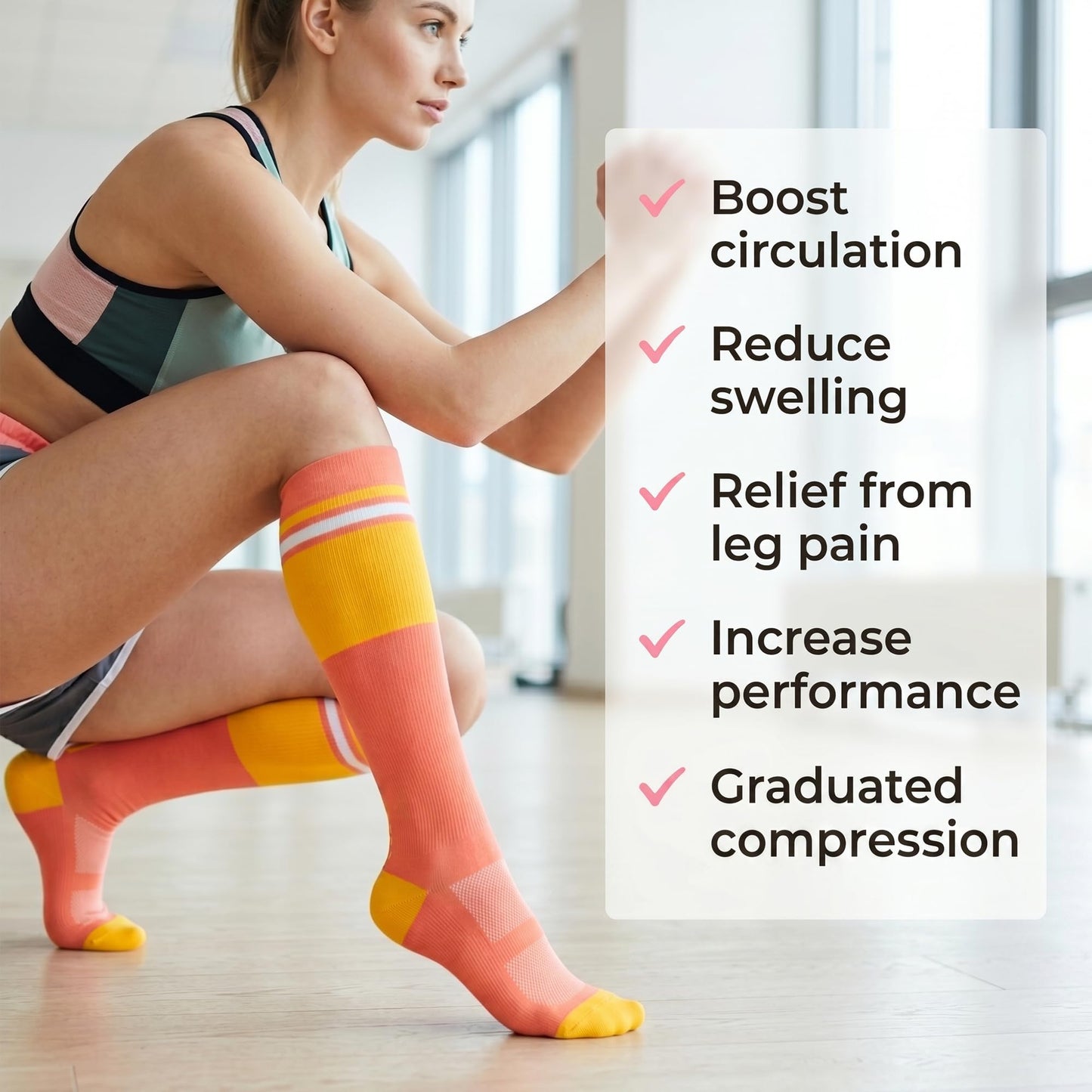 fenglaoda Compression Socks for Women Men 3 Pairs Graduated Compression Support Circulation Socks for Nurses