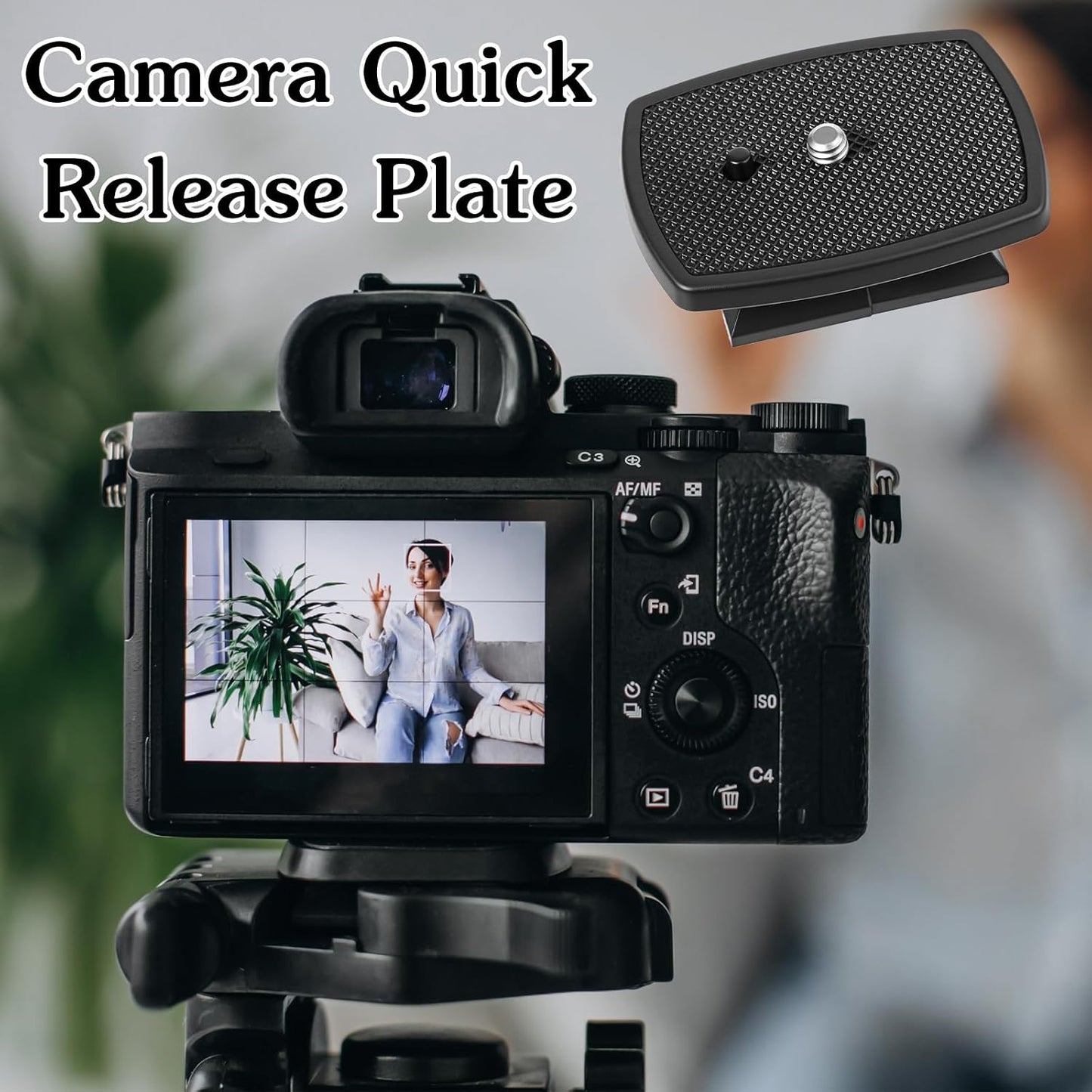Xinjoduz 2 Pack Quick Release Plate for Tripod Universal Camera Mount Adapter Replacement with Stainless Steel ABS