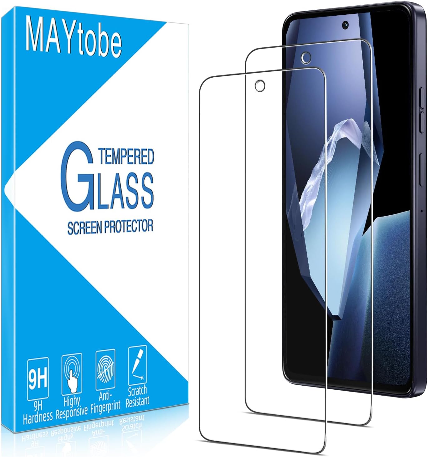 [2-Pack 5G 2025 9H MAYtobe Screen Protector for Motorola Moto G Power Tempered Glass, Hardness, Anti Scratch, Easy