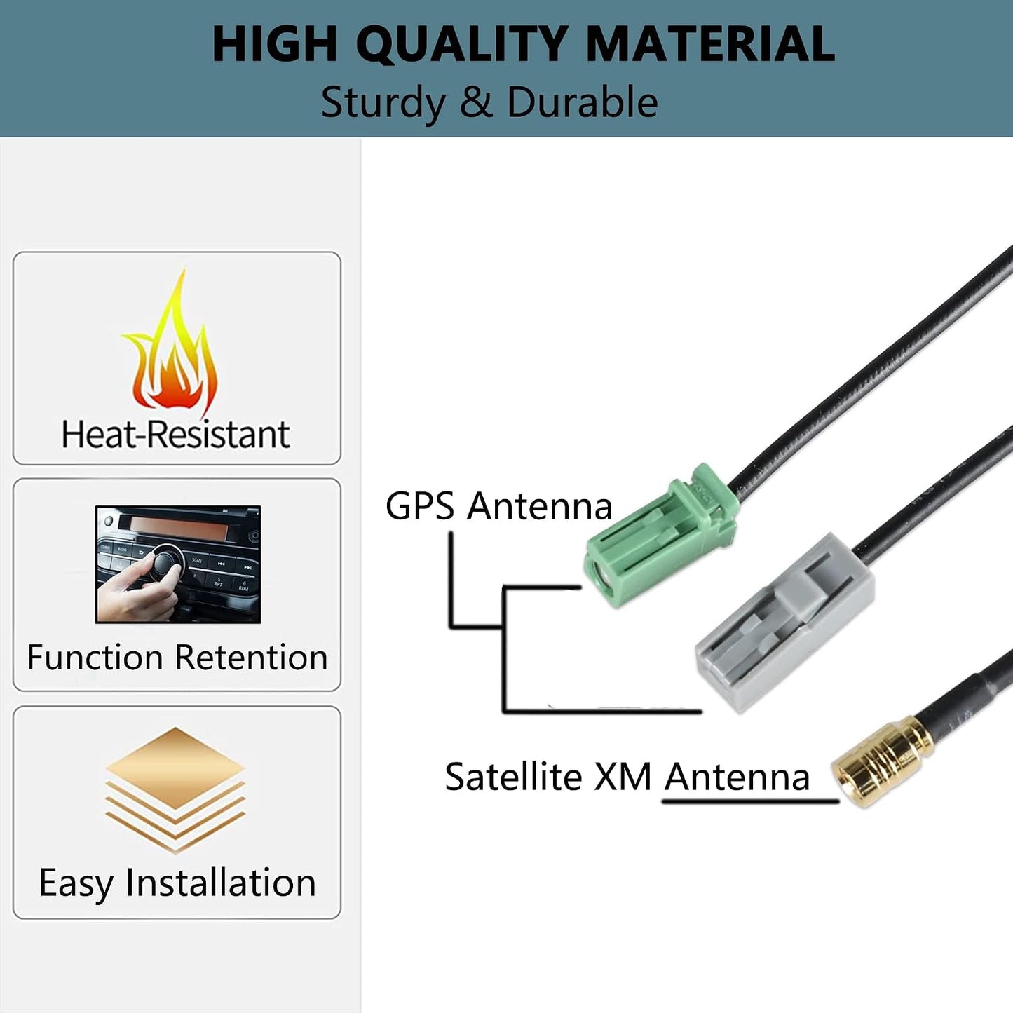 Anina 2012-2021 Car Factory Satellite Radio XM Antenna GPS Antenna Adapters Connector Cable for Toyota to Aftermarket