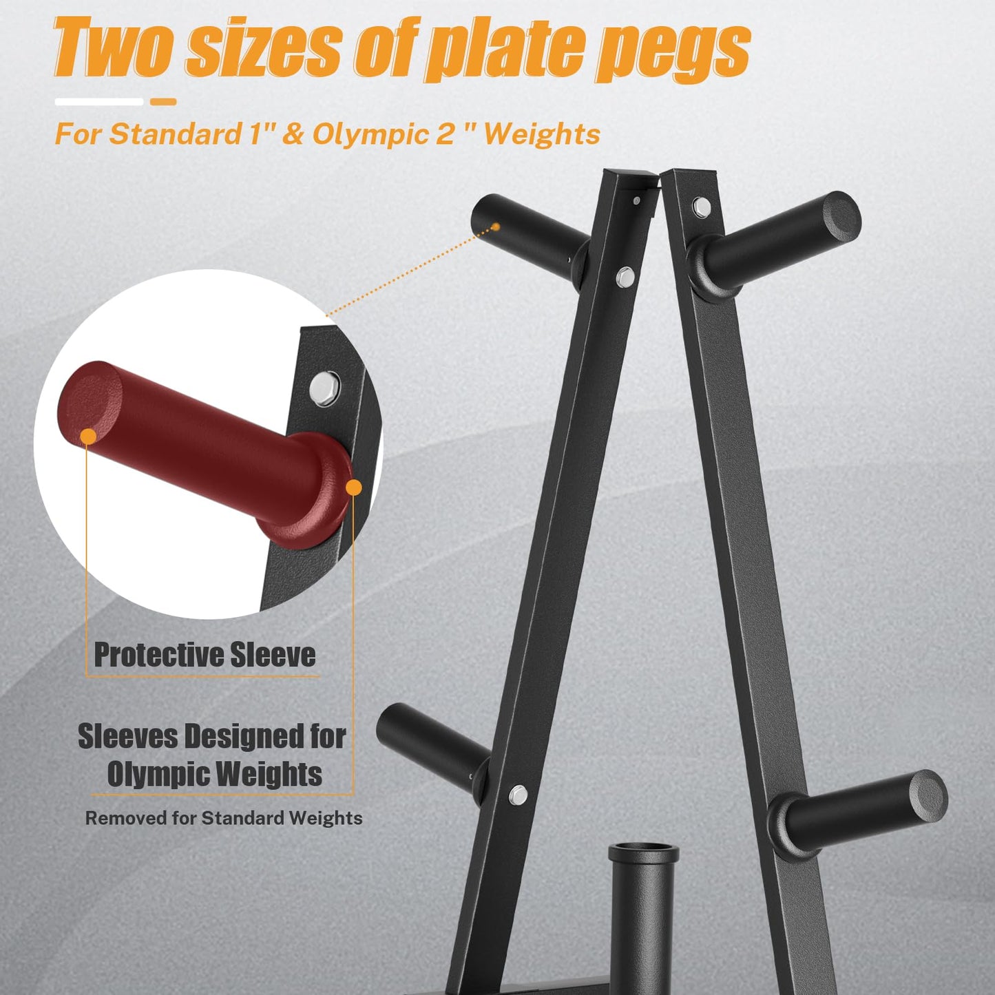 Weight Plate Rack, Bongkim Weight Tree and Weight Rack for Plates, Weight Holder for 2 inch Olympic Weight Plate, Weight Plate Storage for Home Gym