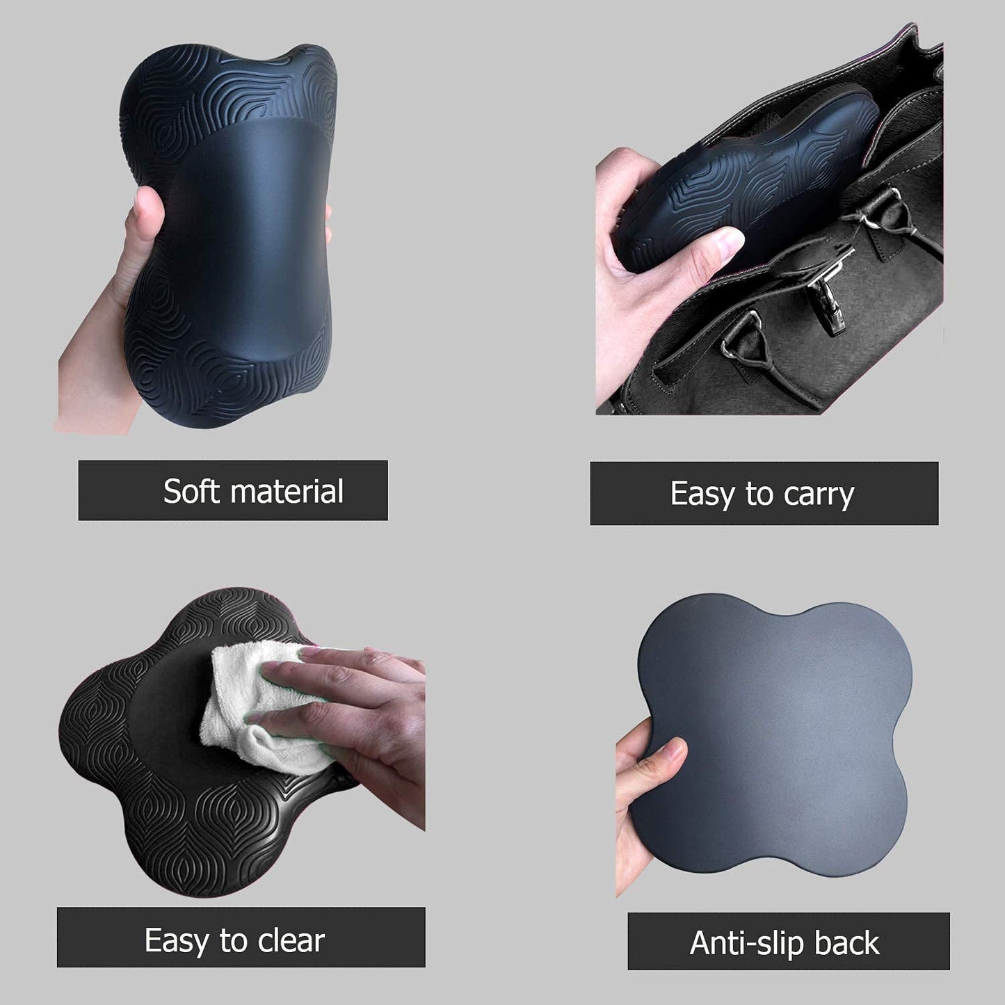 Zealtop Yoga Knee Pads Cushion Extra Thick for Knees Elbows Wrist Hands Head Foam Yoga pilates work out kneeling pad (black 2packs)