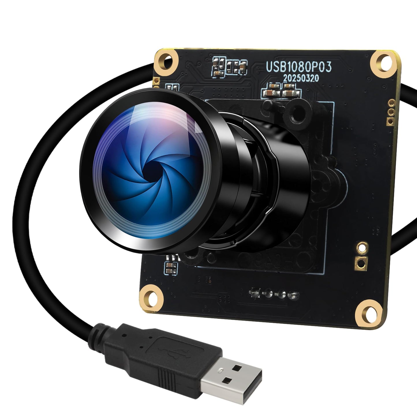IFWATER Starvis USB Camera Module 0.0001Lux Ultra Low Light H.264 HDR 1080P Security Webcam Module with 110° Wide Angle Lens Plug and Play for Linux Windows Raspberry Pi