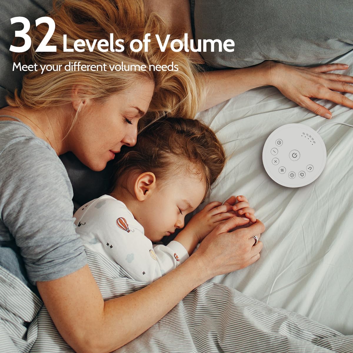 Skiennix White Noise Machine - 25 Soothing Sounds, 32 Volume Levels, 5 Timers | Ideal for Kids & Adults