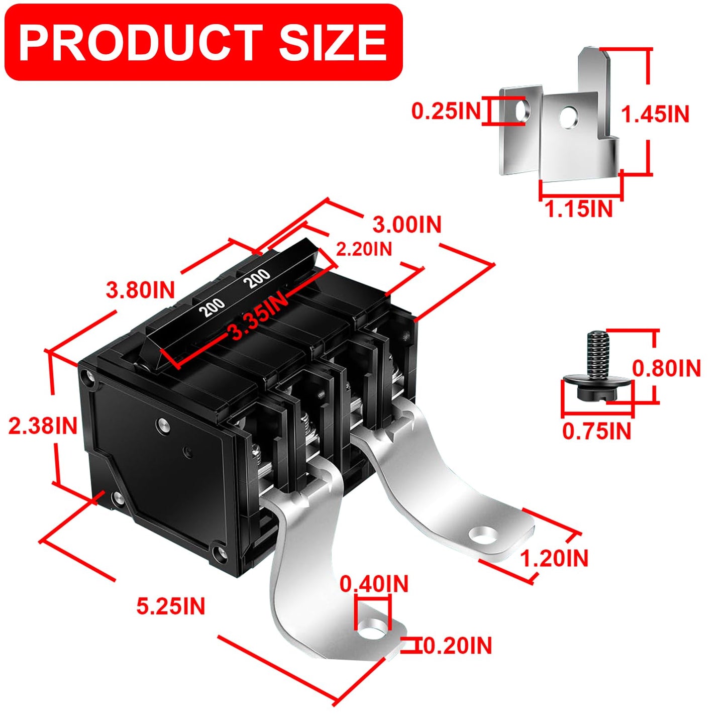 200 Amp Double-Pole Main Breaker Conversion Kit for Type EQ Load Centers, 2 Pole 120/240 Volt, Replace for EQ9685