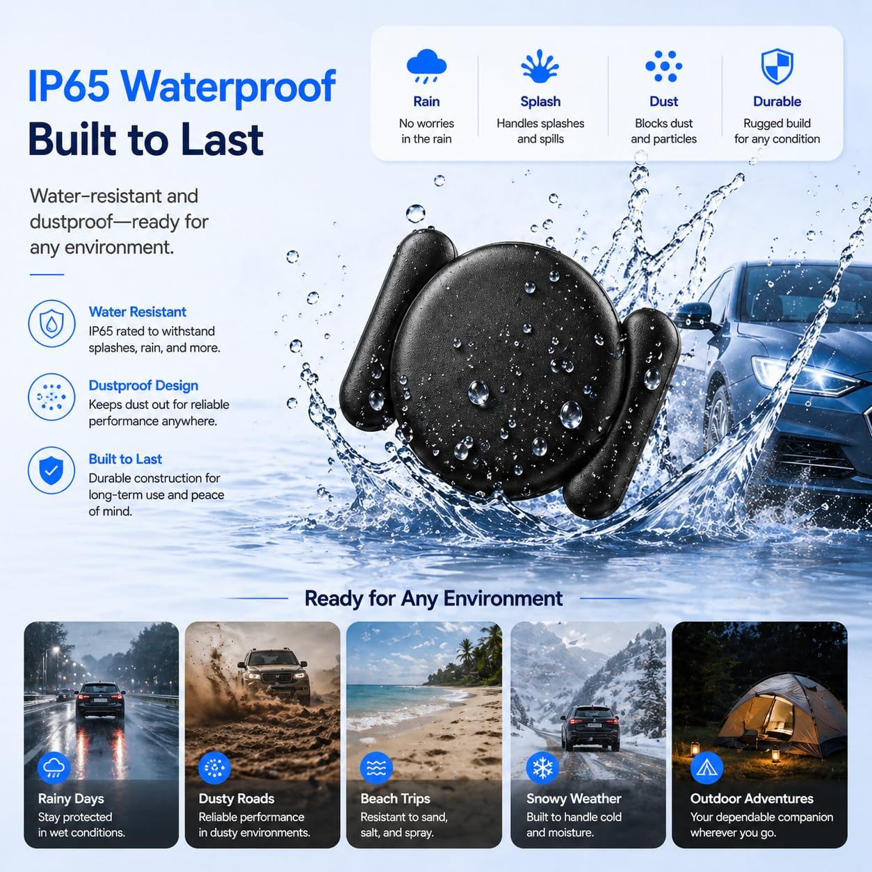 JNLIK GPS Tracker for Vehicles,Magnetic Waterproof Car Tracker, No Monthly fees, Mini Portable GPS Tracker for Cars