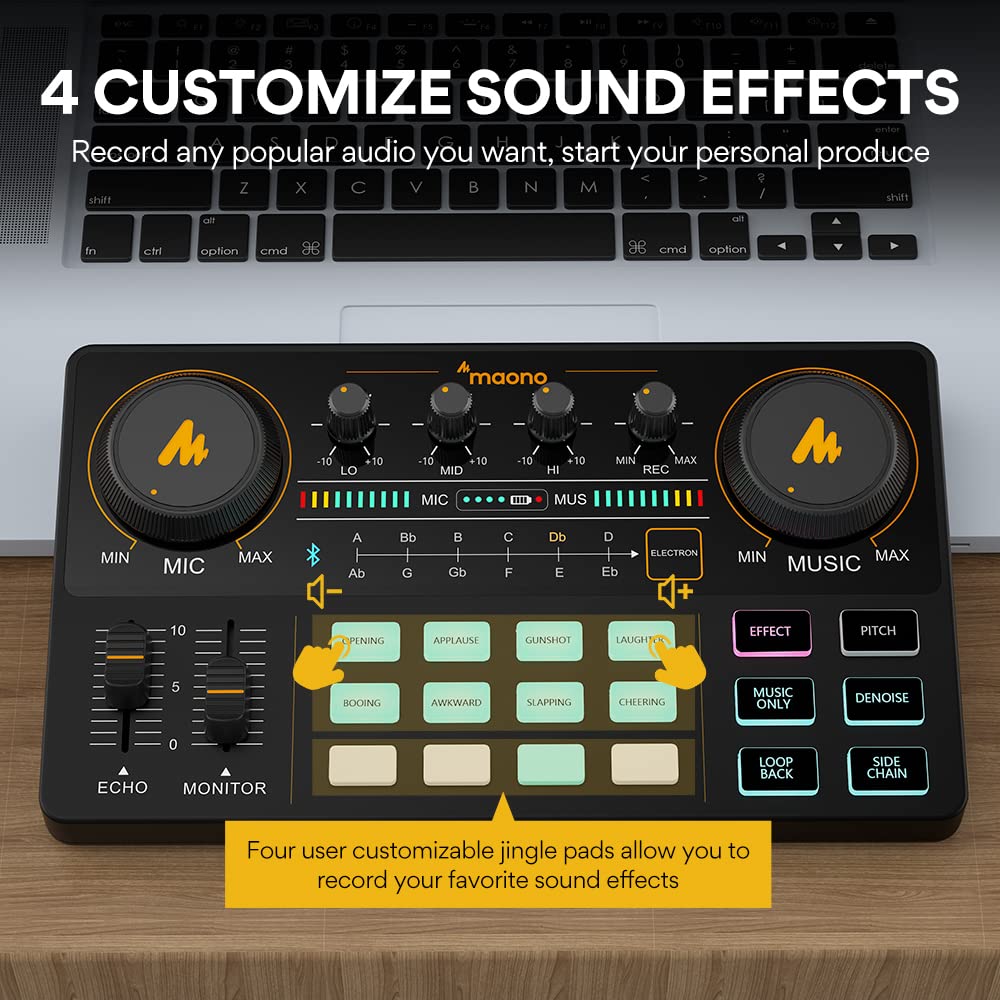 MAONO Podcast Equipment Bundle Audio mixer All-in-One Podcast Production Studio with 3.5mm Microphone for Live Streaming, Recording, PC, Smartphone, DJ MaonoCaster Lite (AU-AM200-S1)