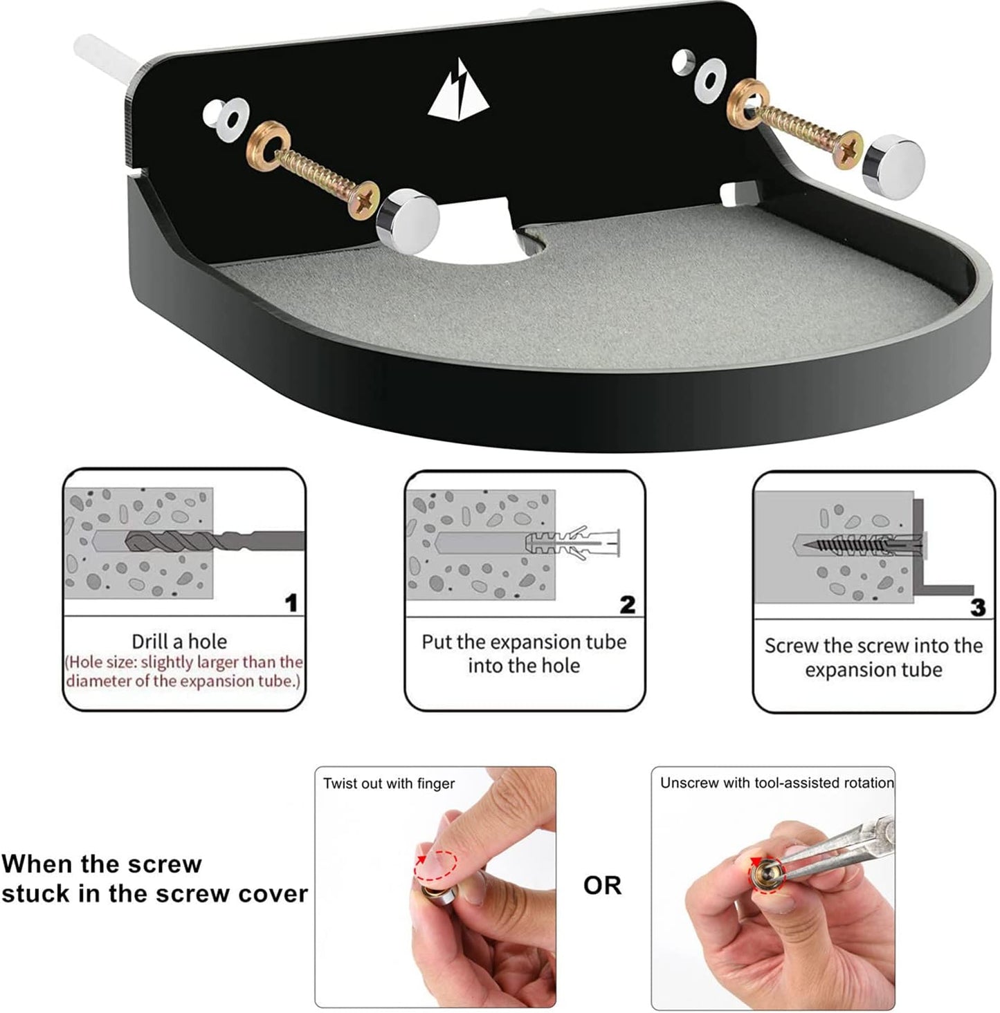 5 inches TXEsign Speaker Shelf Mount Small Floating Shelf Small Shelf Stand for Speaker, Webcam, Action Figures Acrylic