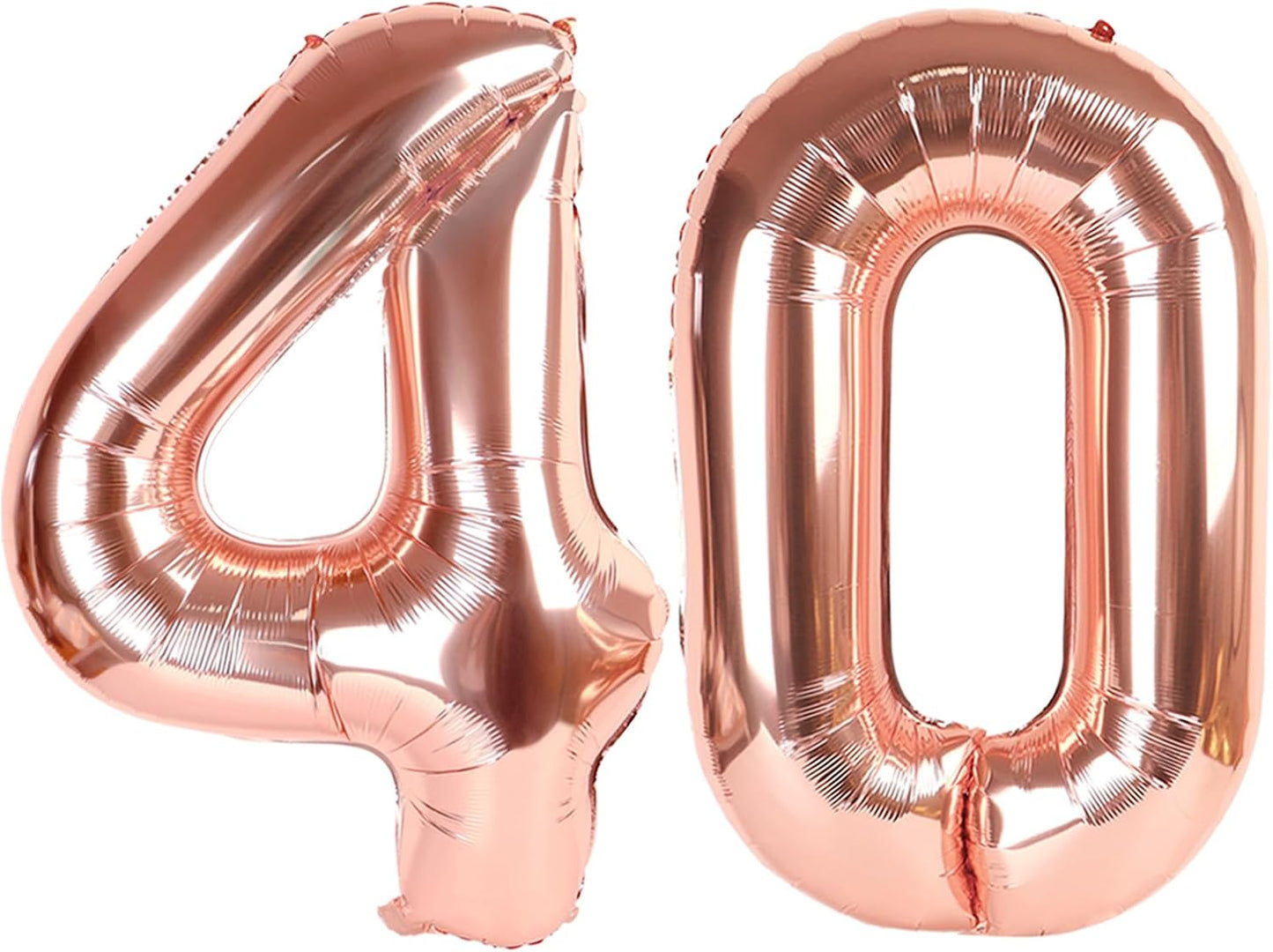 Numbers 40 Balloons - 40 Inch Rose Gold Foil Decorations for 40th Birthday Parties | Perfect for Engagements
