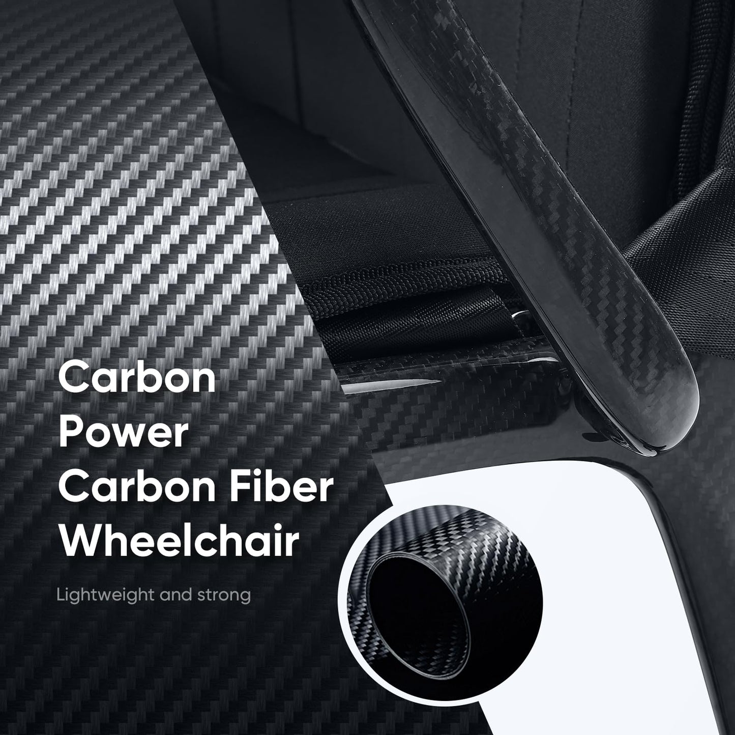 22 lbs Ultra-Light Carbon Fiber Electric Wheelchair with Remote Control & Dual Batteries – Foldable Power Chair for Adults, Airline Approved，Travel & Daily Use