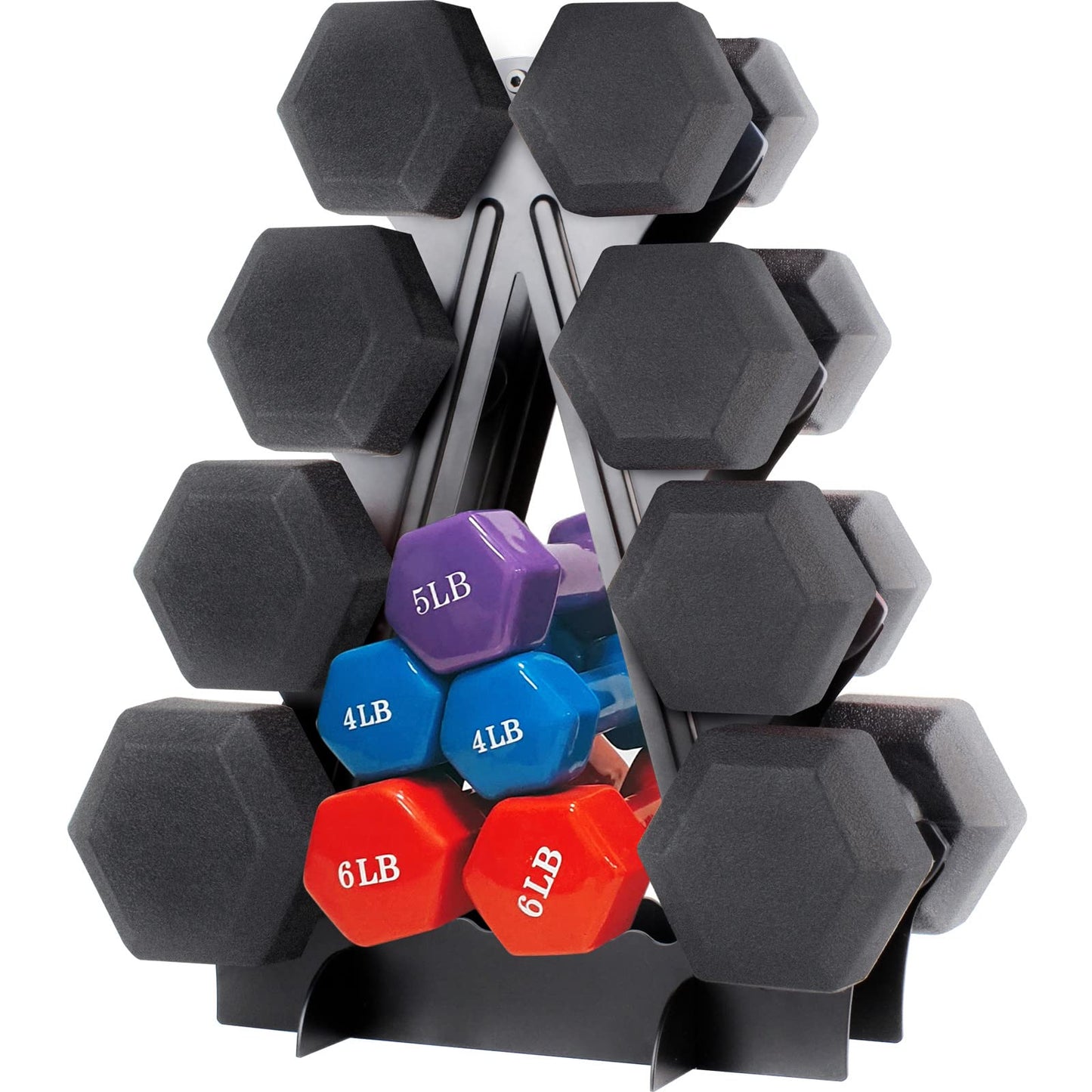 Dumbbell Rack 4 Tier Weight Rack for Dumbbells Compact Dumbell Rack Stand Only for Home Gym Weight Stand, (Rack ONLY)