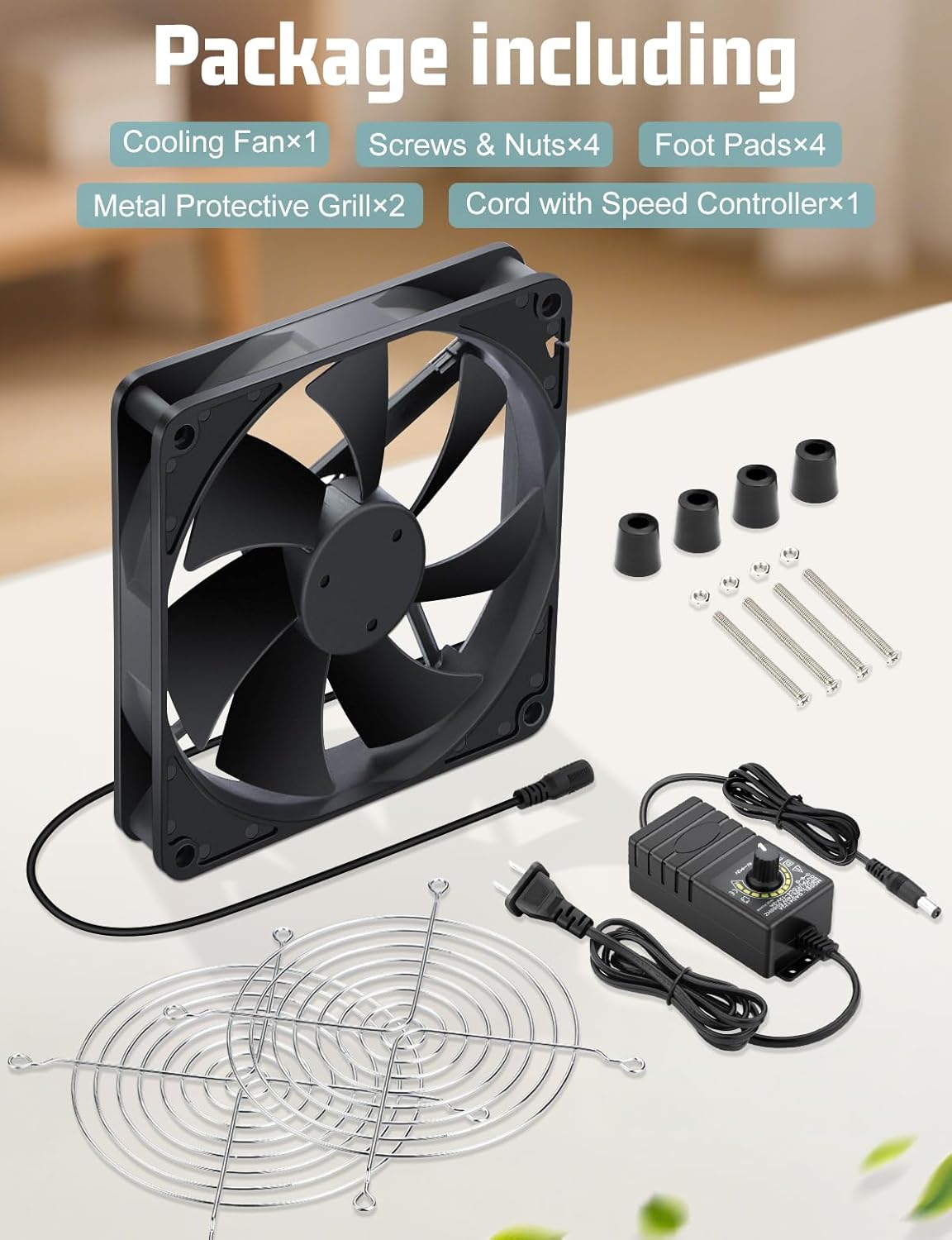 140mm 25mm 12v 110v 240v PS5 x Computer Fan with AC Plug dc Variable Speed Dual Ball Bearing for Cooling PlayStation