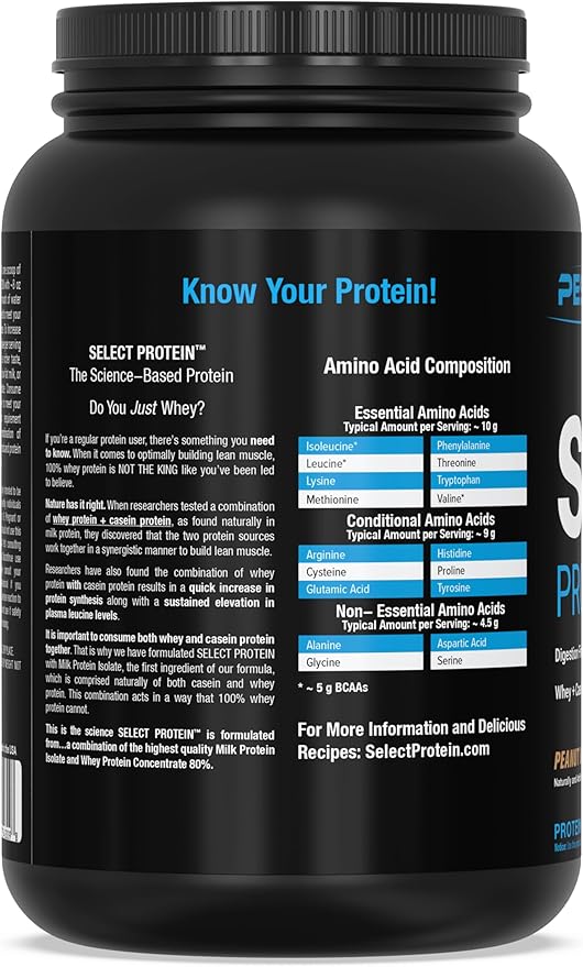 PEScience Select Protein Powder, Whey and Casein Blend, Clean Protein Powder for Women and Men, Low Calorie, Low Carb, Keto Friendly, Gluten Free - Peanut Butter Cookie - 27 Servings