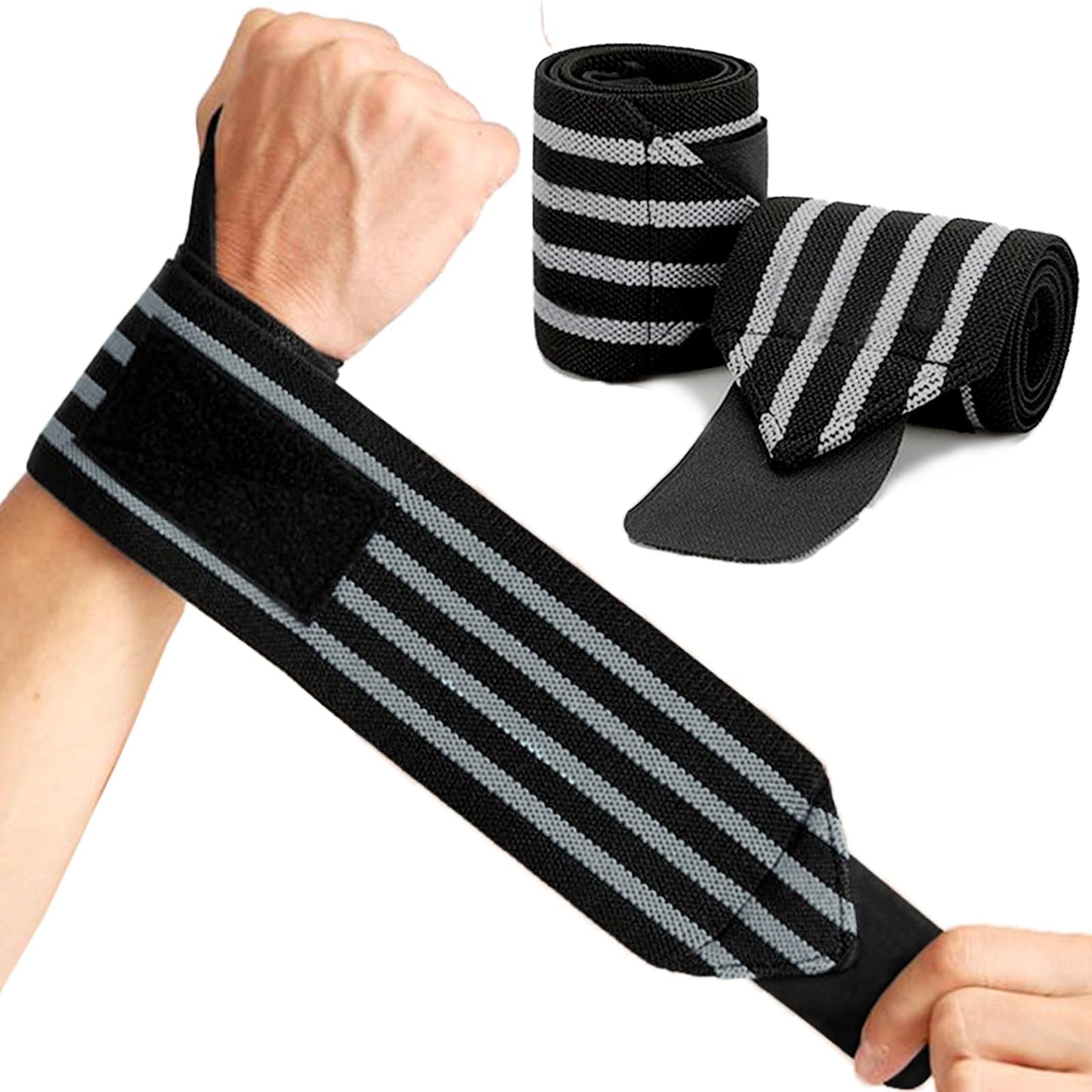 WanOneGrip Wrist Wraps for Weightlifting Gym 18" Wrist Straps Support for Heavy Duty Thumb Loop for Powerlifting,Bench,Training,Elastic Wrist Brace Straps Lifting for Men & Women Work Out
