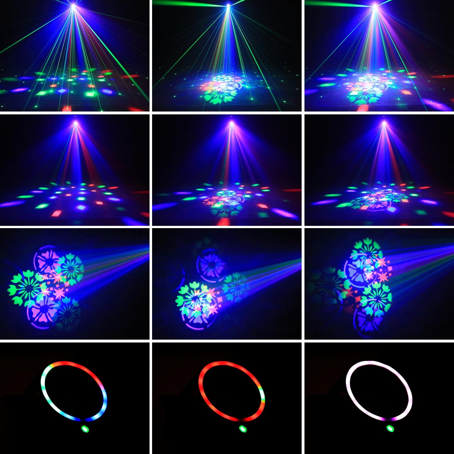 2PCS Compact 30W Stage Moving Head Light with Beam,GOBO Projection,Remote Control Sound Active & DMX512 Control 450° Pan/180° Tilt for DJ Party Home Theater Small Venues