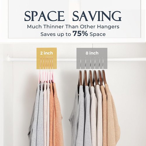 HOUSE DAY Velvet Hangers - Premium Non-Slip Clothes Hangers in Light Pink | 240 Pack, 360° Rotating Hook