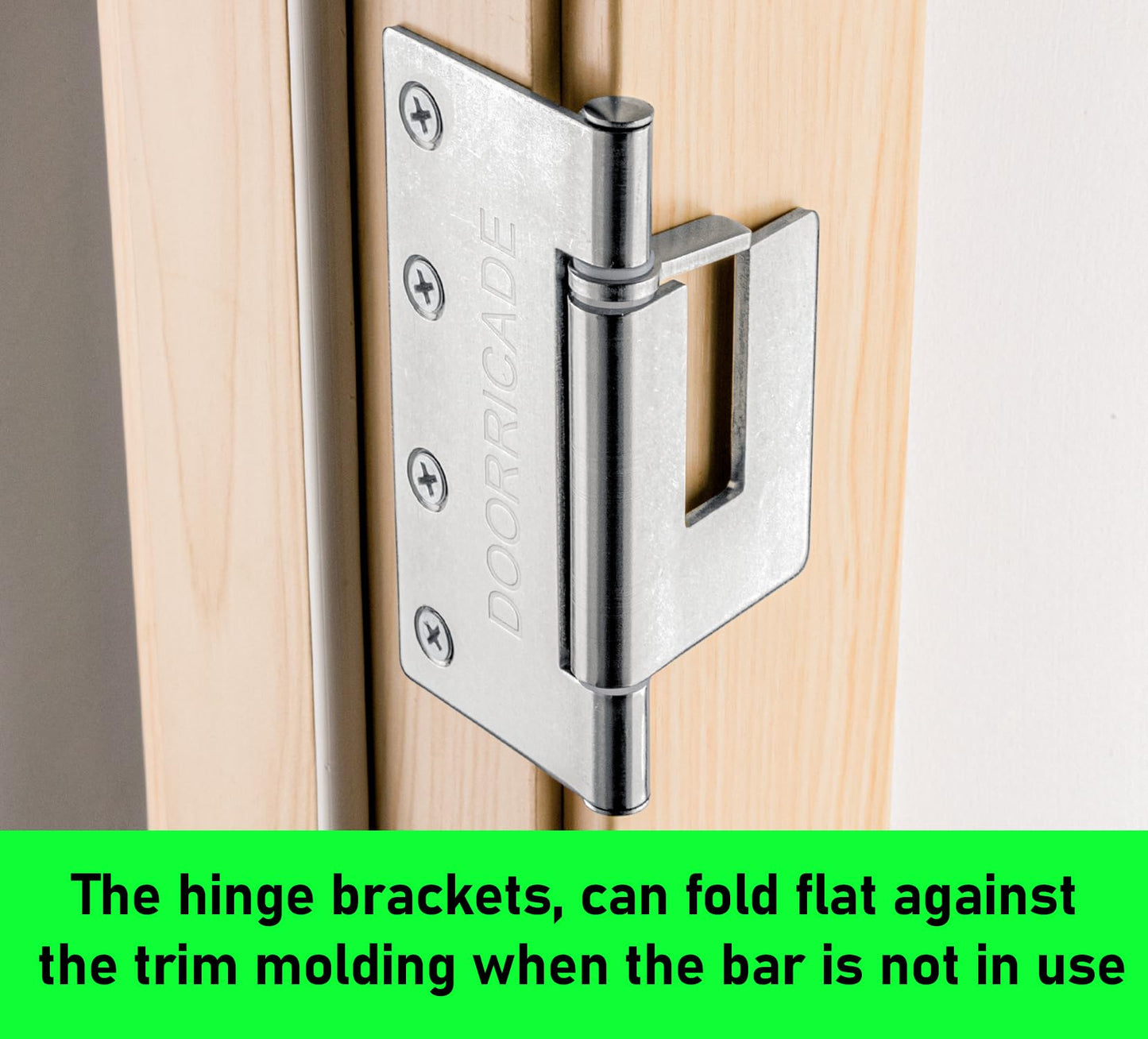 Door Security Bar-by Doorricade-Secure The Entire Width of Your Inward Opening Front Door-Safe Room. Fits Doors 32"-36" Wide.
