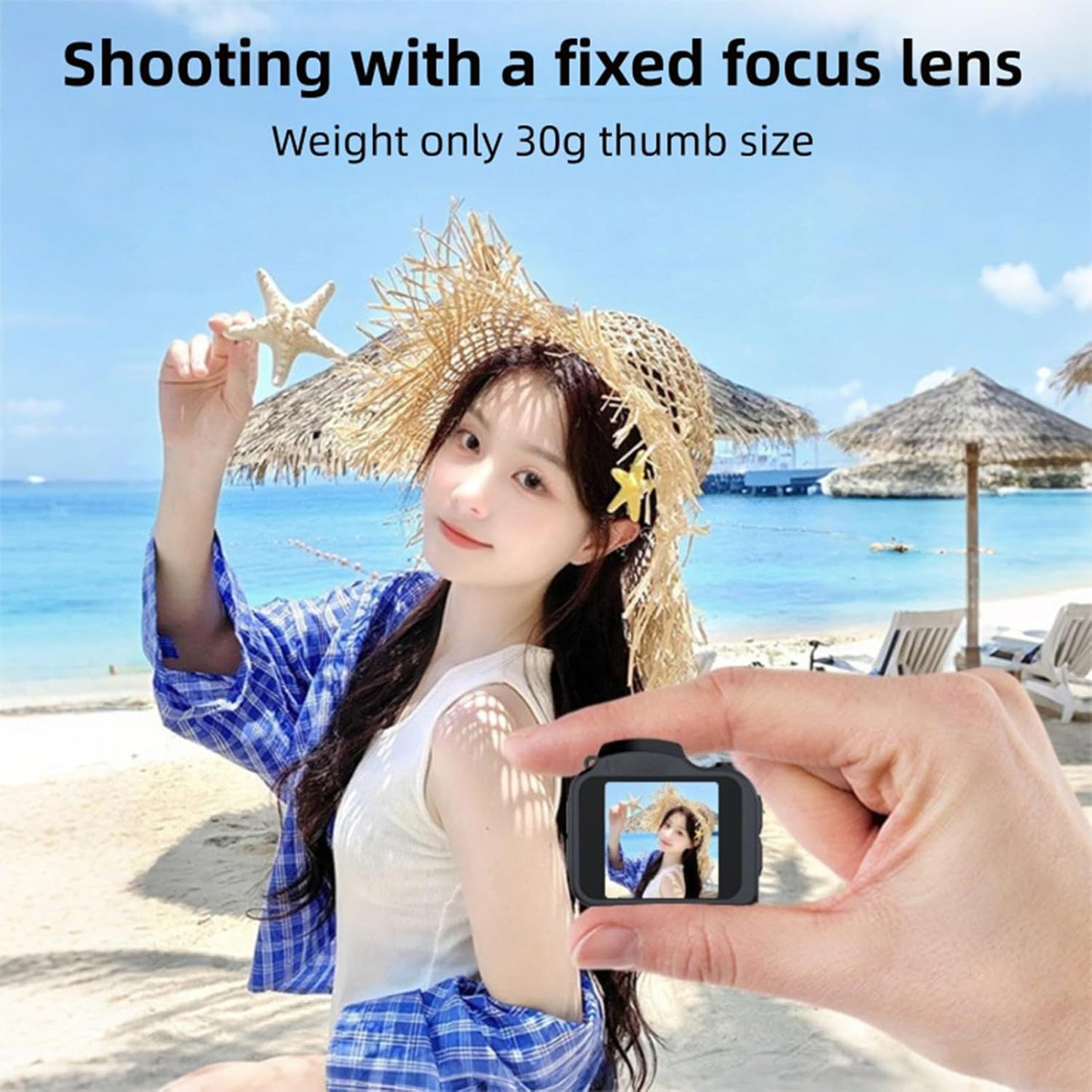 XUMIUZIY 4K 64MP 1.54 Inch 28 Keychain Camera, Retro Thumb Camera with Screen, Compact Small Digital with Filters Built