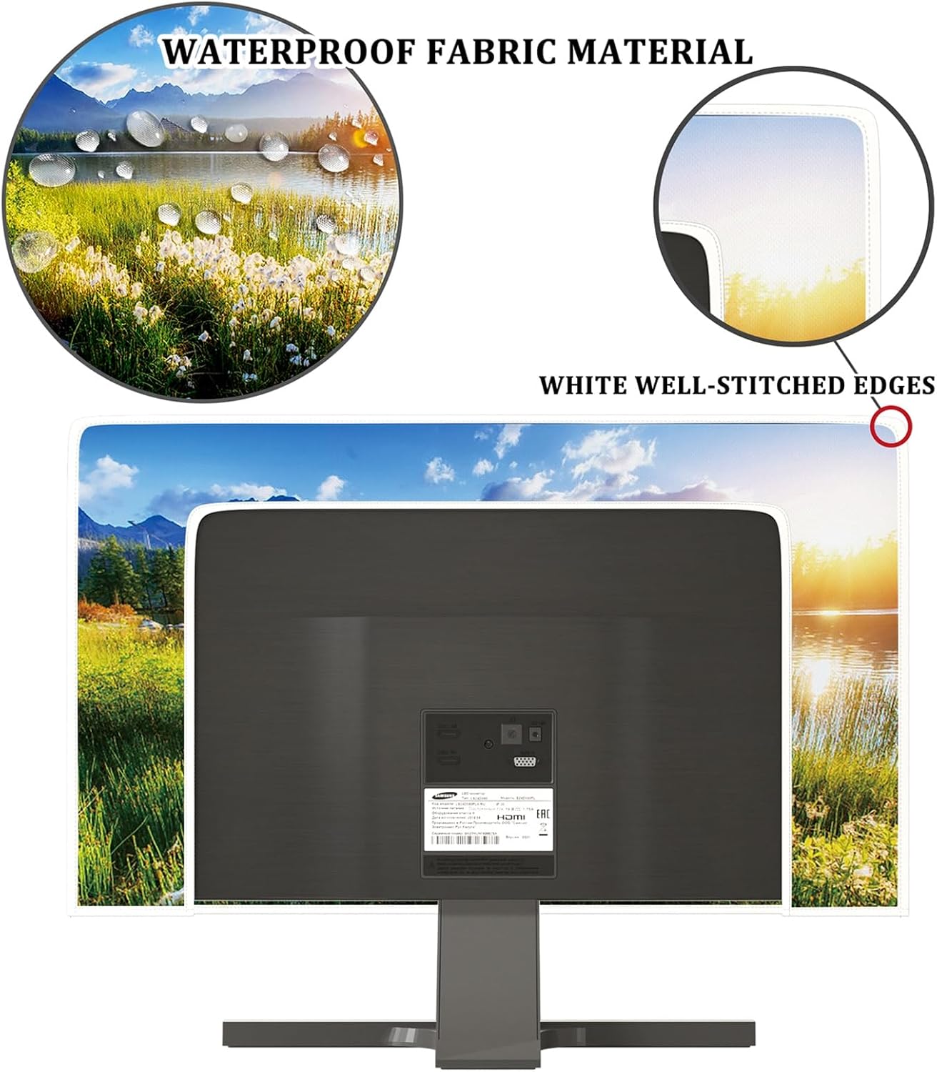 26, 27, 28 Inch Summer Baocicco Sunlight Scenery Monitor Dust Covers Spring Outdoor View Mountains Grassland Lake