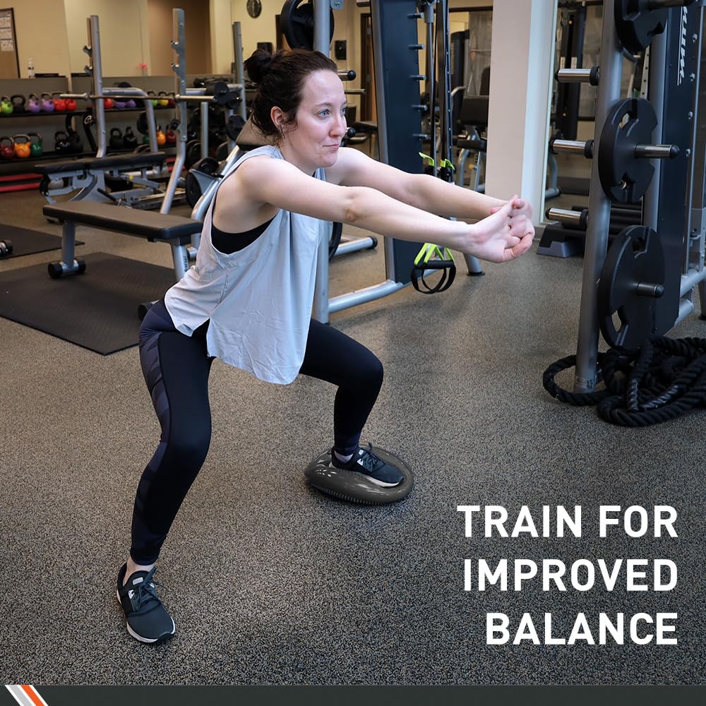 Body Sport Balance Disc - Inflatable, 13.5 in Balance Trainer - for Core Stability and Muscle Activation - Perfect for Dynamic Sitting or Standing Exercises (Black)
