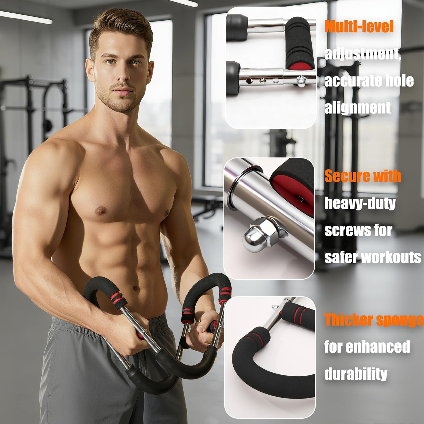 Crossunx Twister Arm Trainer, Chest Workout Equipment 10-Level Adjustable (30-110 lbs), Adjustable Chest Exerciser with 4 Springs for Men Women, Home Gym Strength Builder, Portable Muscle Toner