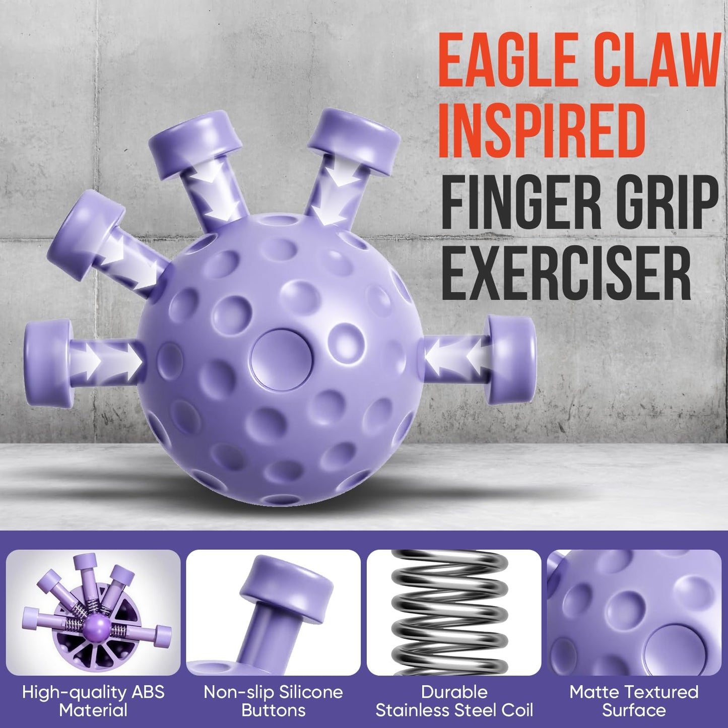 TEAWOO 10-Pack Grip Strength Trainer Kit, Adjustable Forearm Strengthener, 3 Colors Hand Grip Strengthener Balls, Finger Exerciser & Stretcher for Strength Training, Recovery & Flexibility